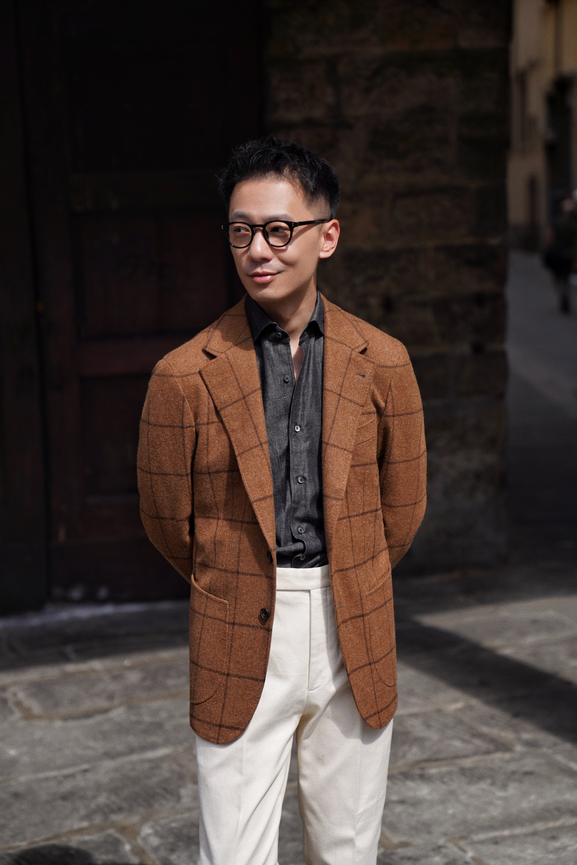 MTO Tobacco Windowpane Flannel Jacket #633