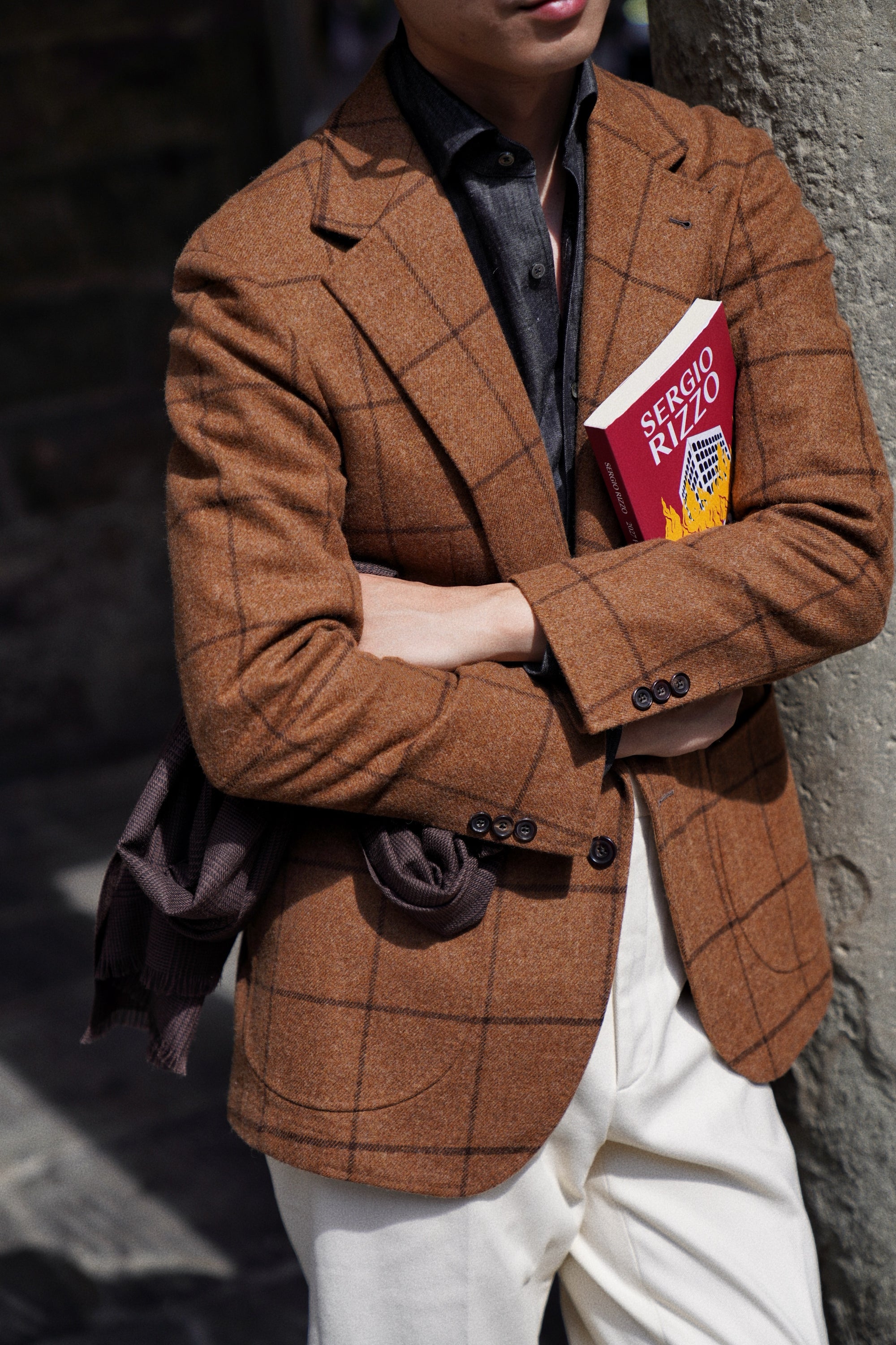 MTO Tobacco Windowpane Flannel Jacket #633