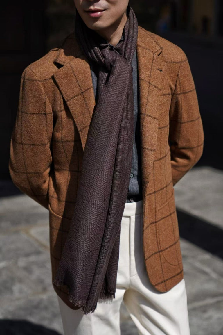 MTO Tobacco Windowpane Flannel Jacket #633