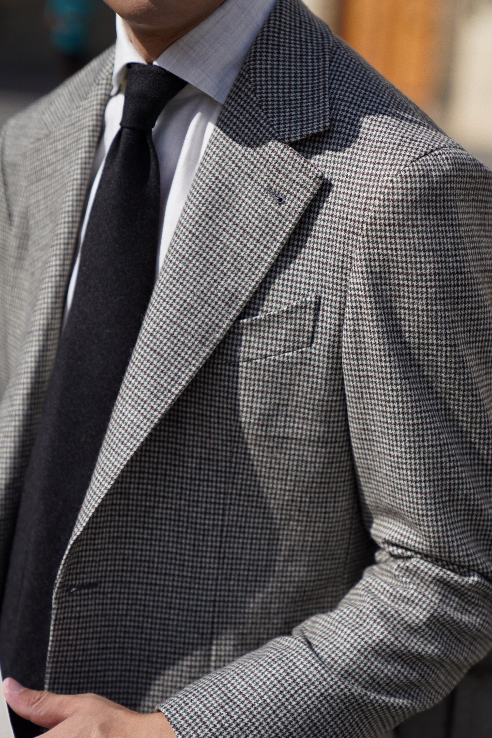 MTO Cream Green Houndstooth Flannel Jacket #632