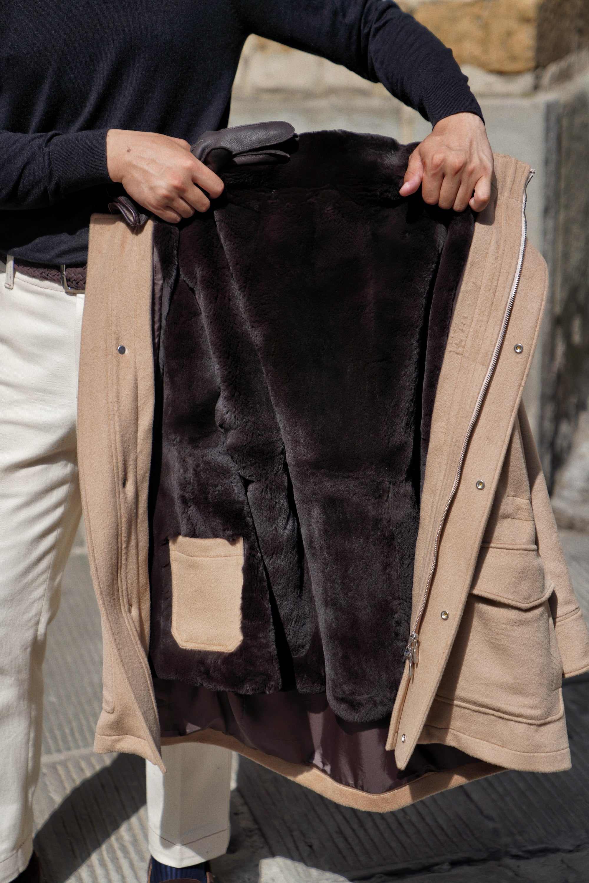 Camel Wool Cashmere Parka #155