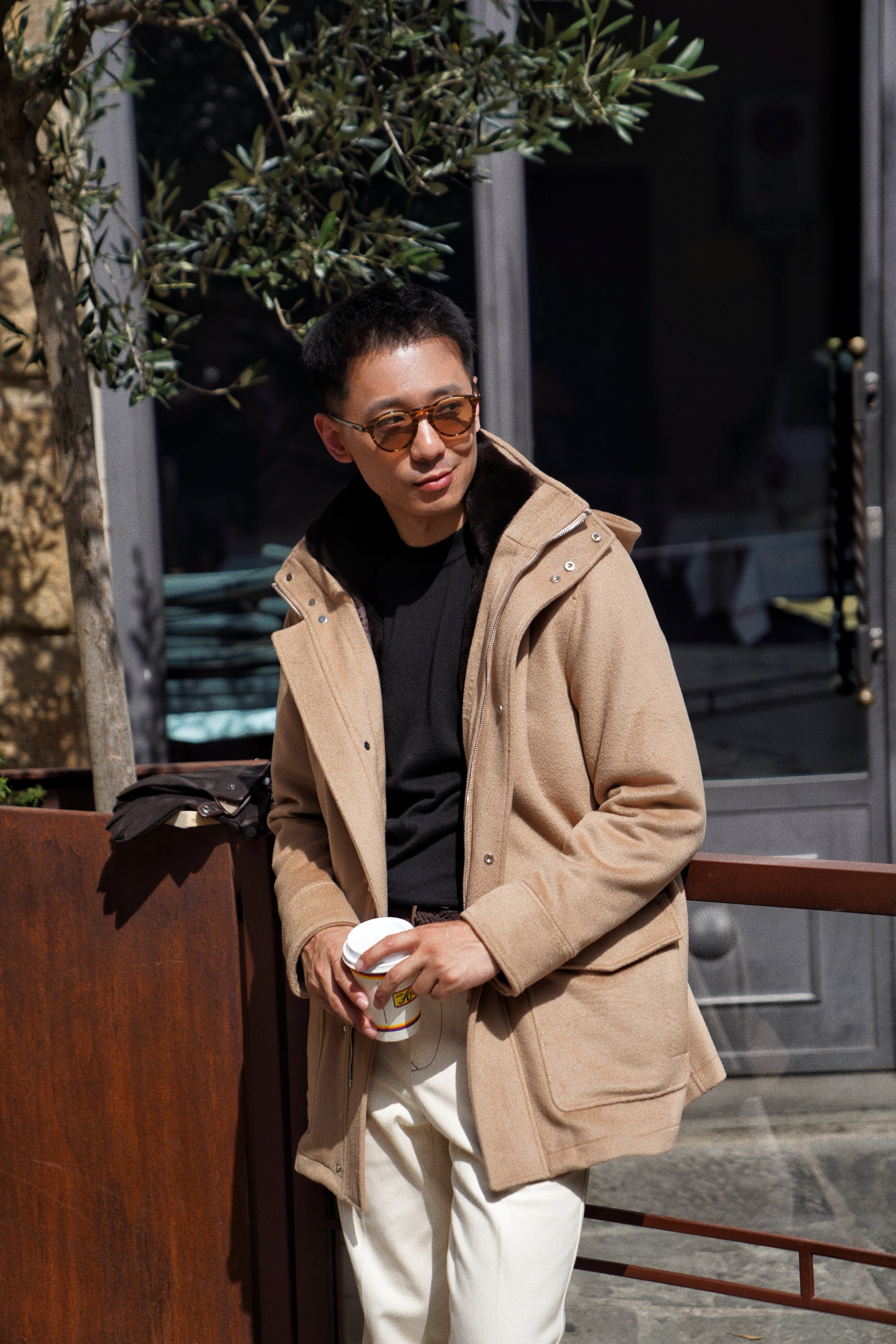 Camel Wool Cashmere Parka #155