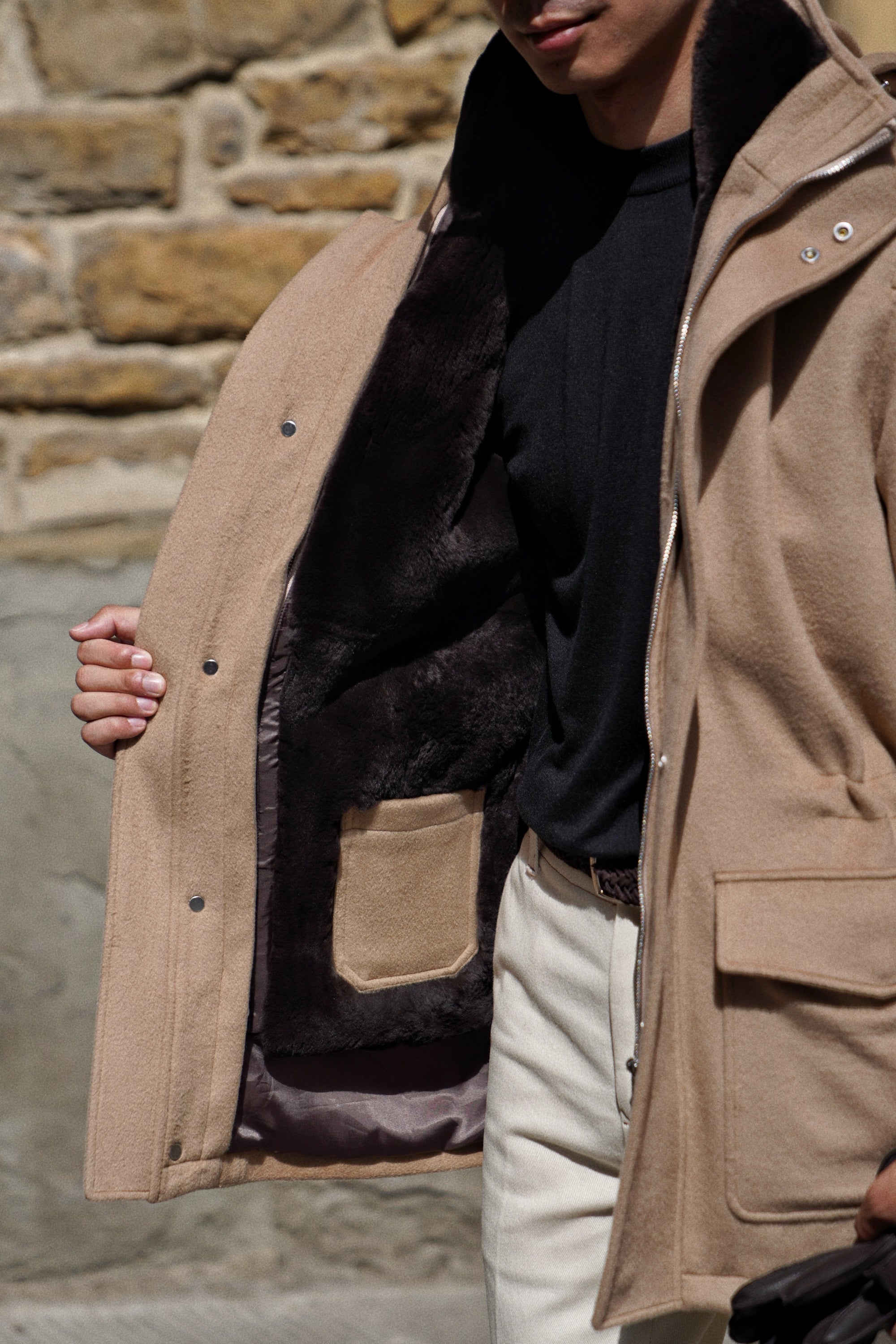 Camel Wool Cashmere Parka #155