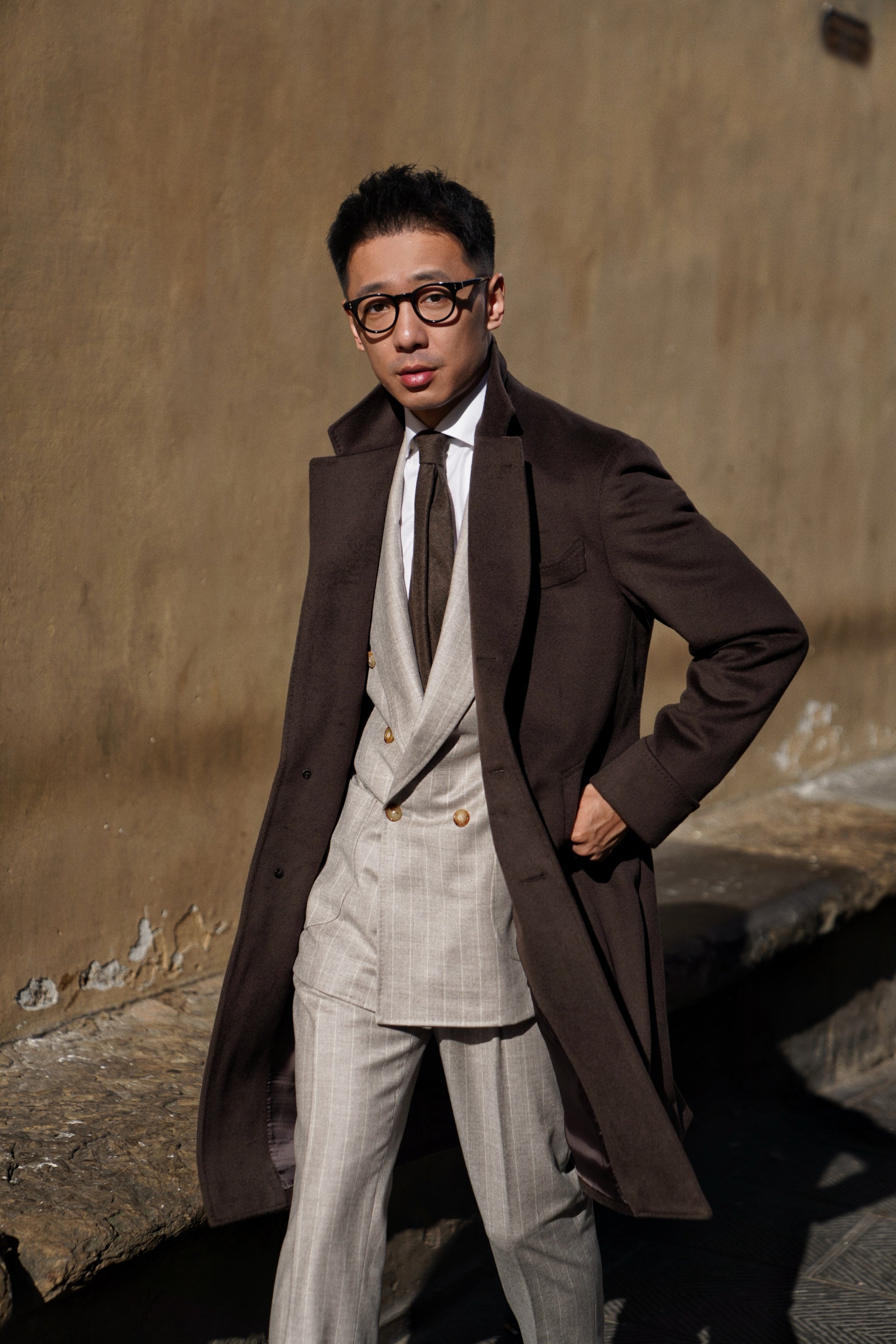 Chocolate Wool Chesterfield Coat #450