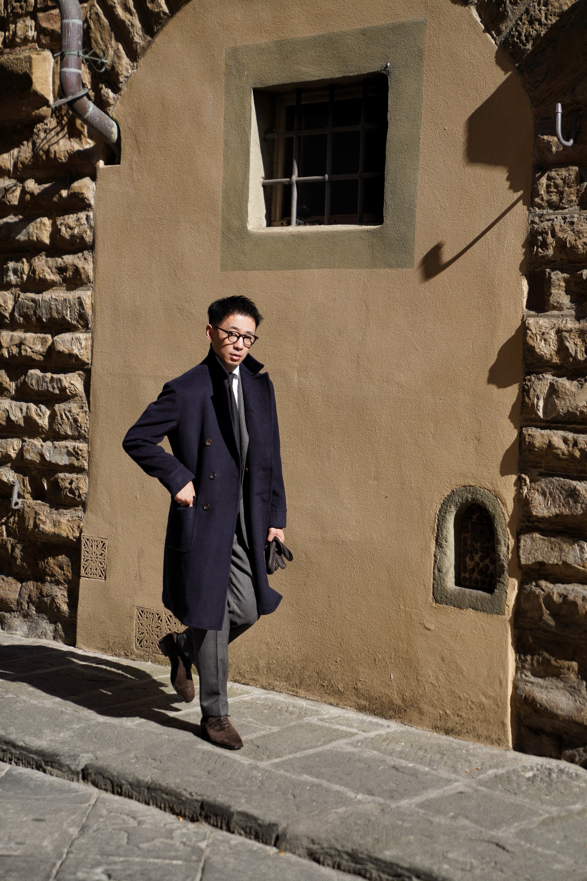 Navy Wool Ulster Coat #73