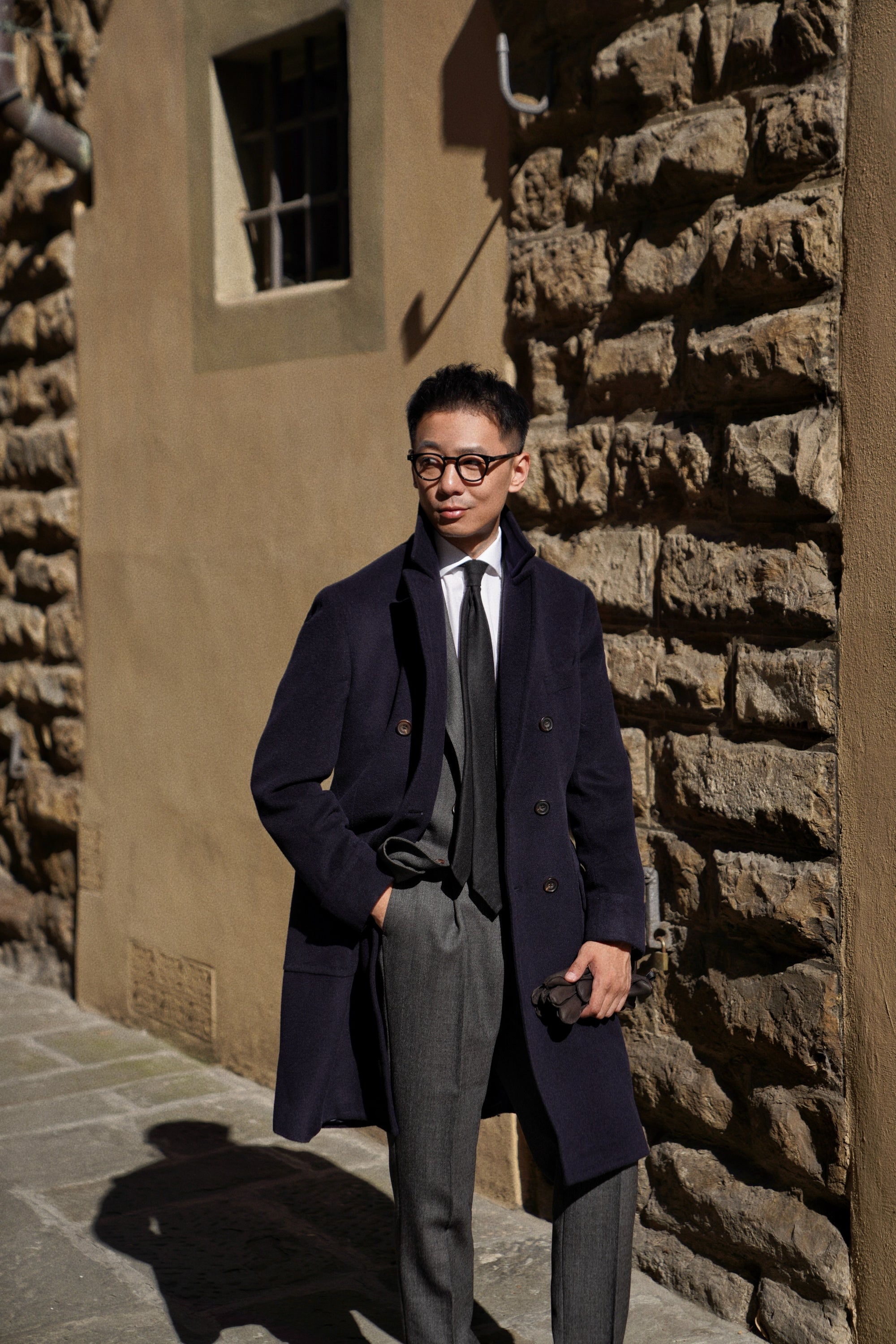Navy Wool Ulster Coat #73