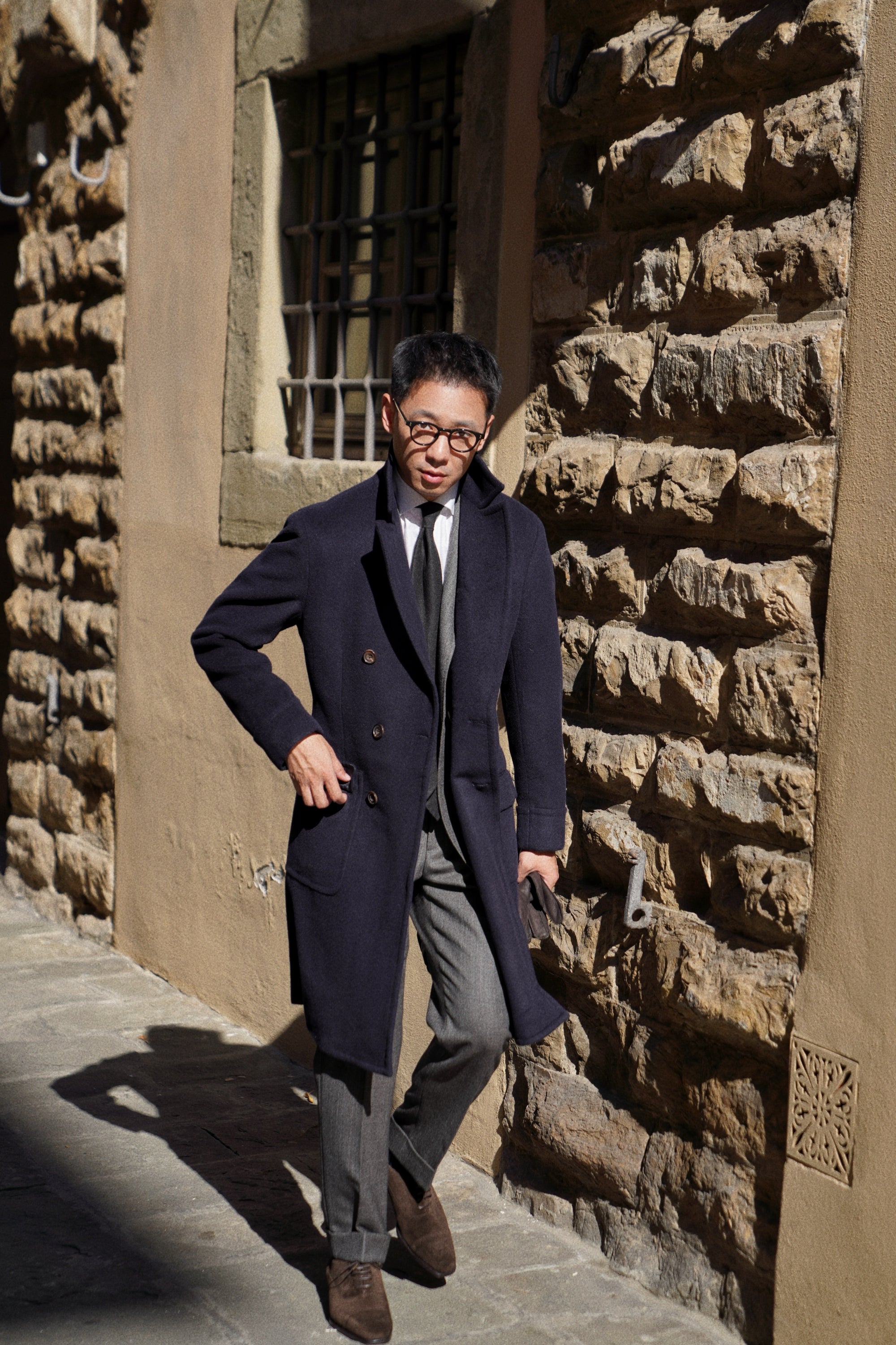 Navy Wool Ulster Coat #73
