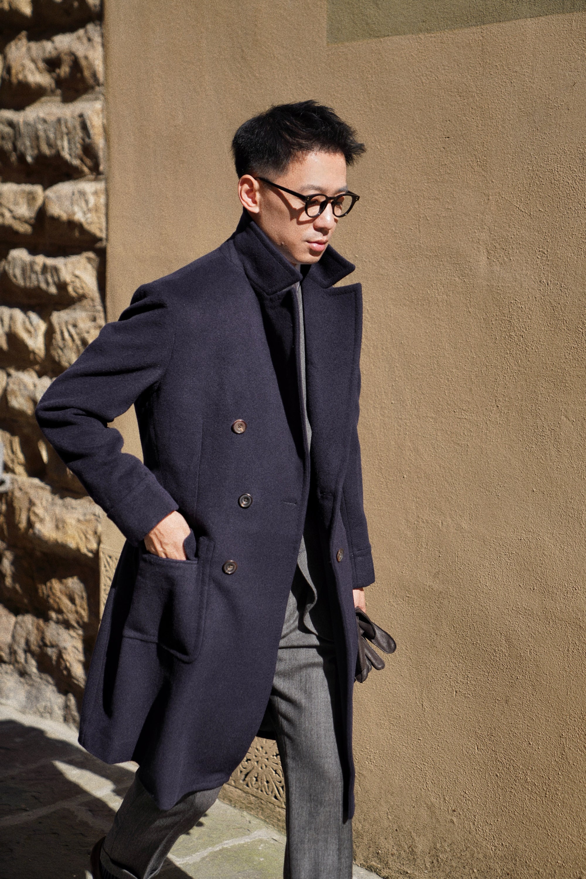 Navy Wool Ulster Coat #73