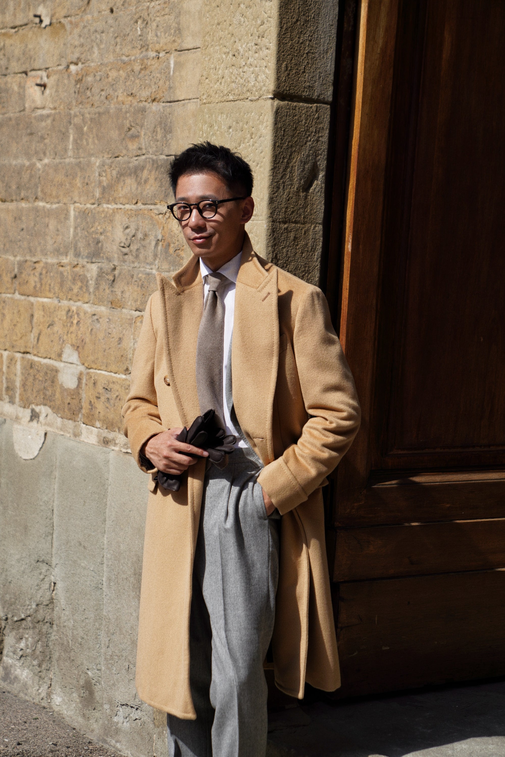 Camel Wool Chesterfield Coat #451