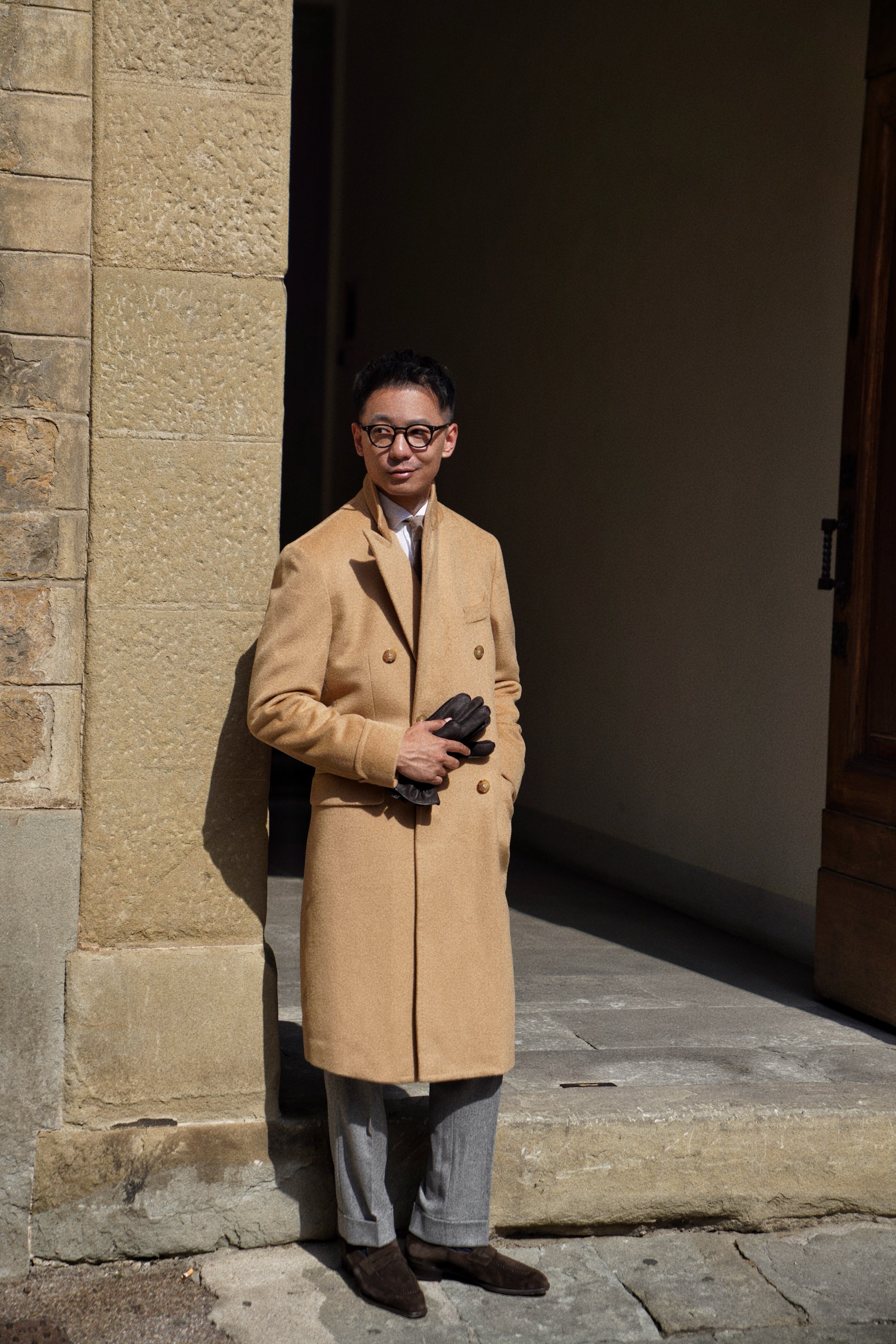 Camel Wool Chesterfield Coat #451