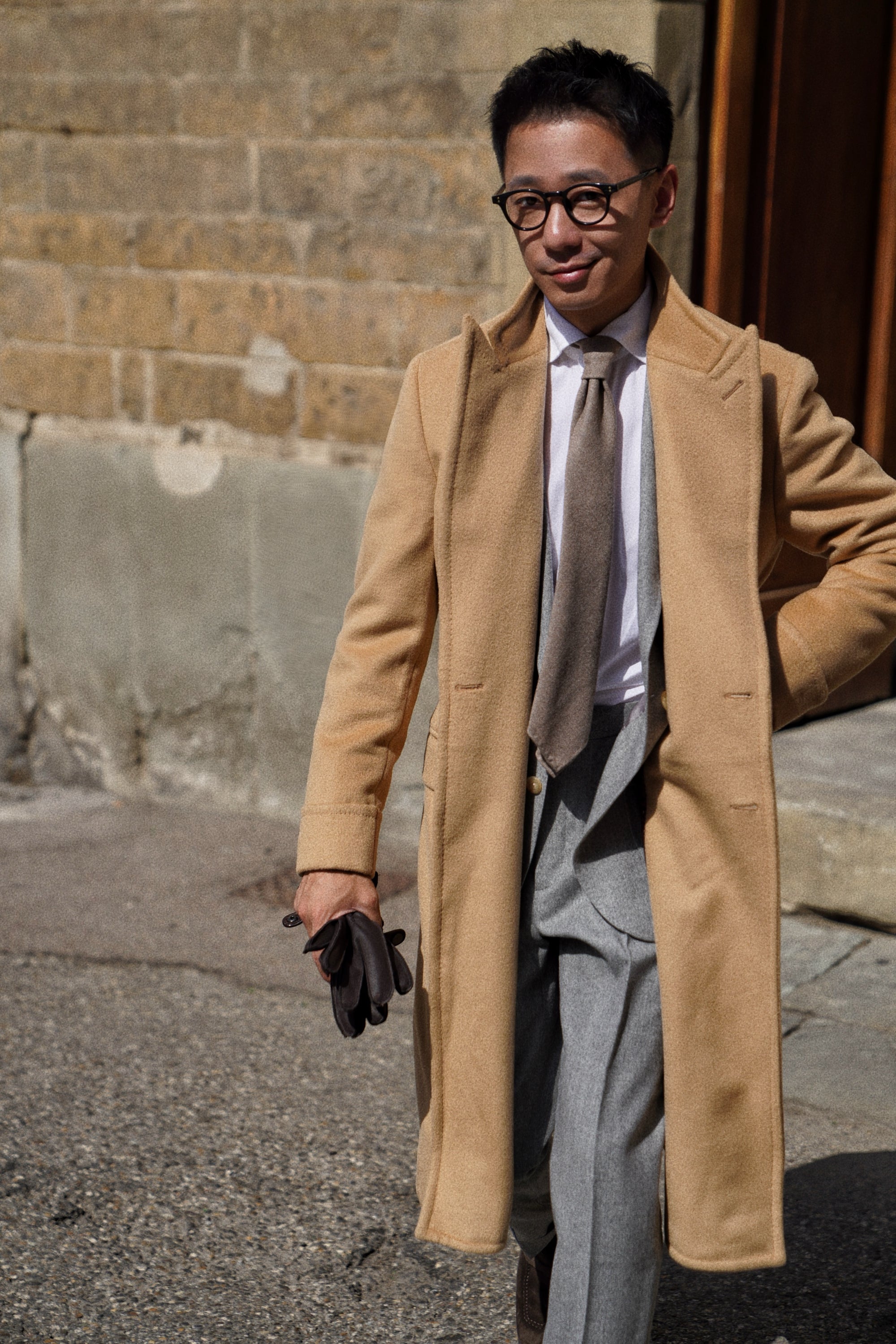 Camel Wool Chesterfield Coat #451