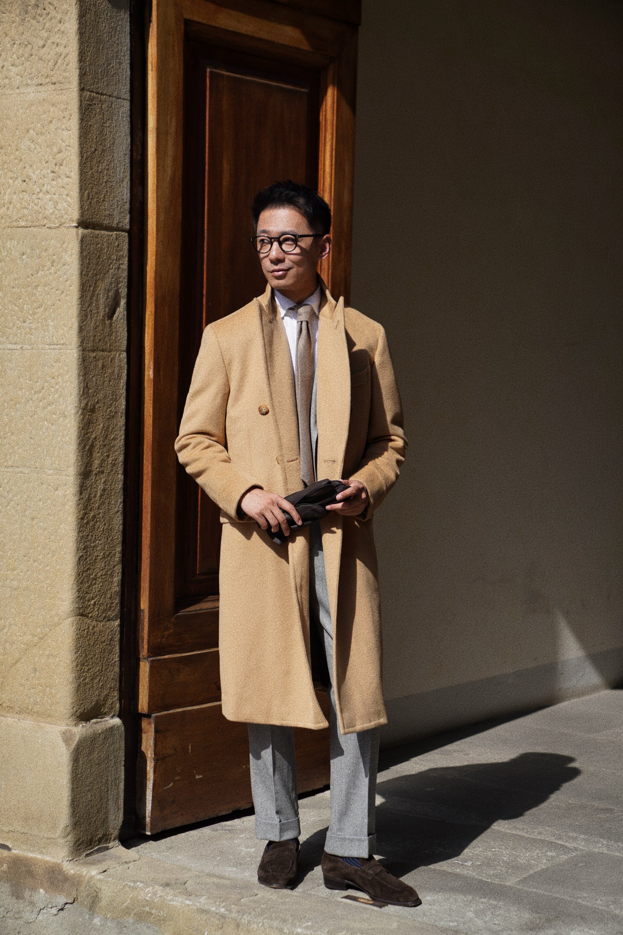 Camel Wool Chesterfield Coat #451