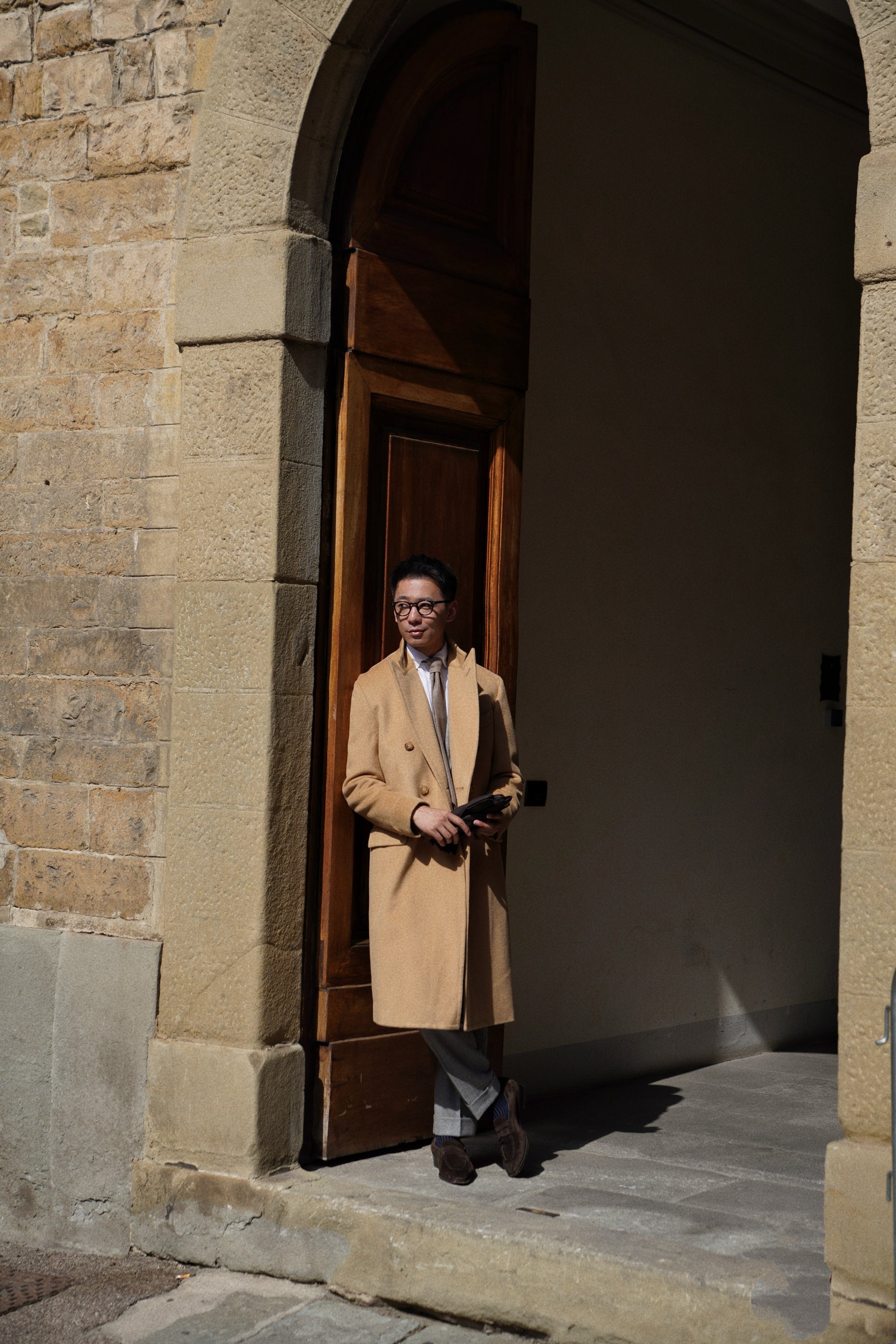 Camel Wool Chesterfield Coat #451