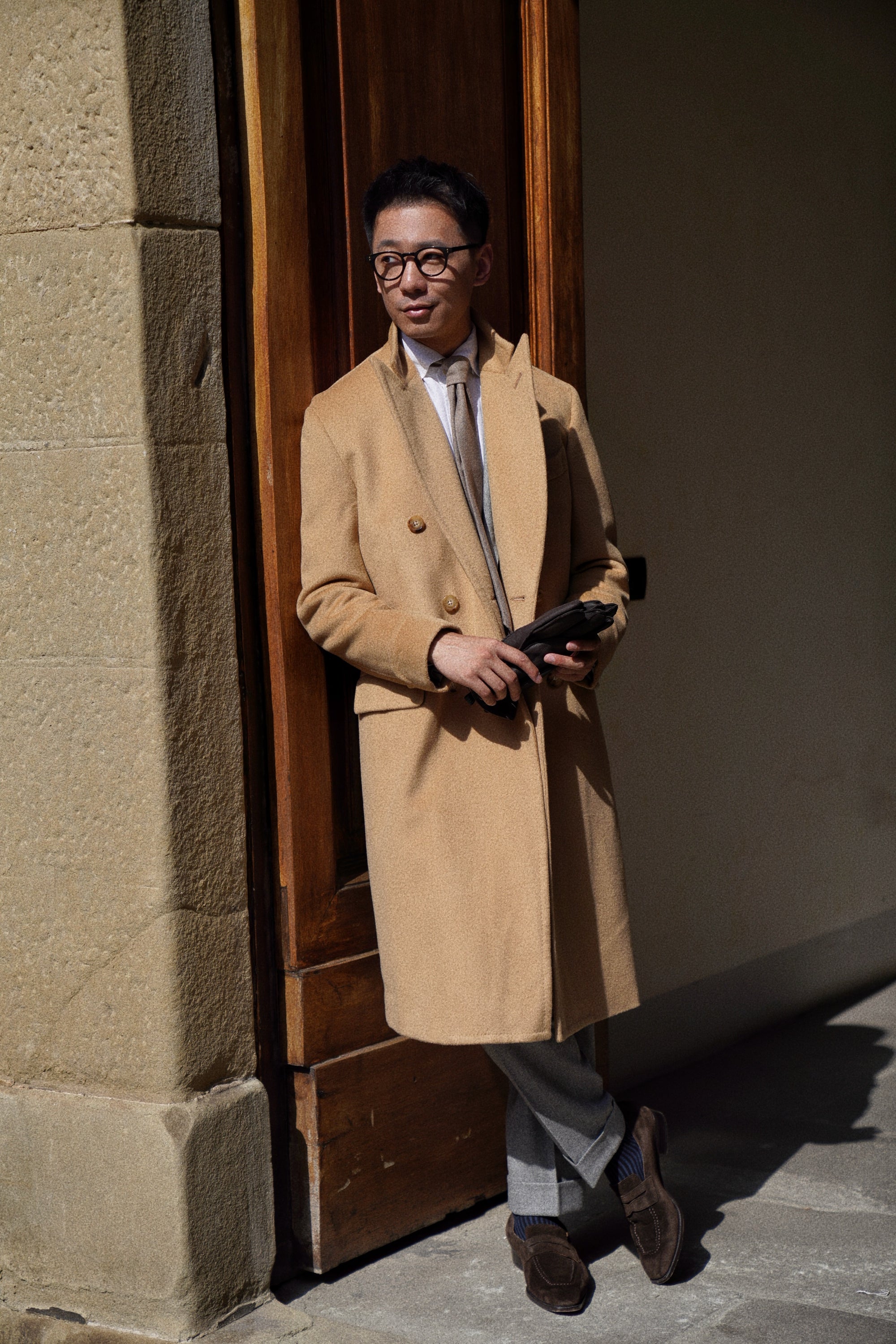 Camel Wool Chesterfield Coat #451
