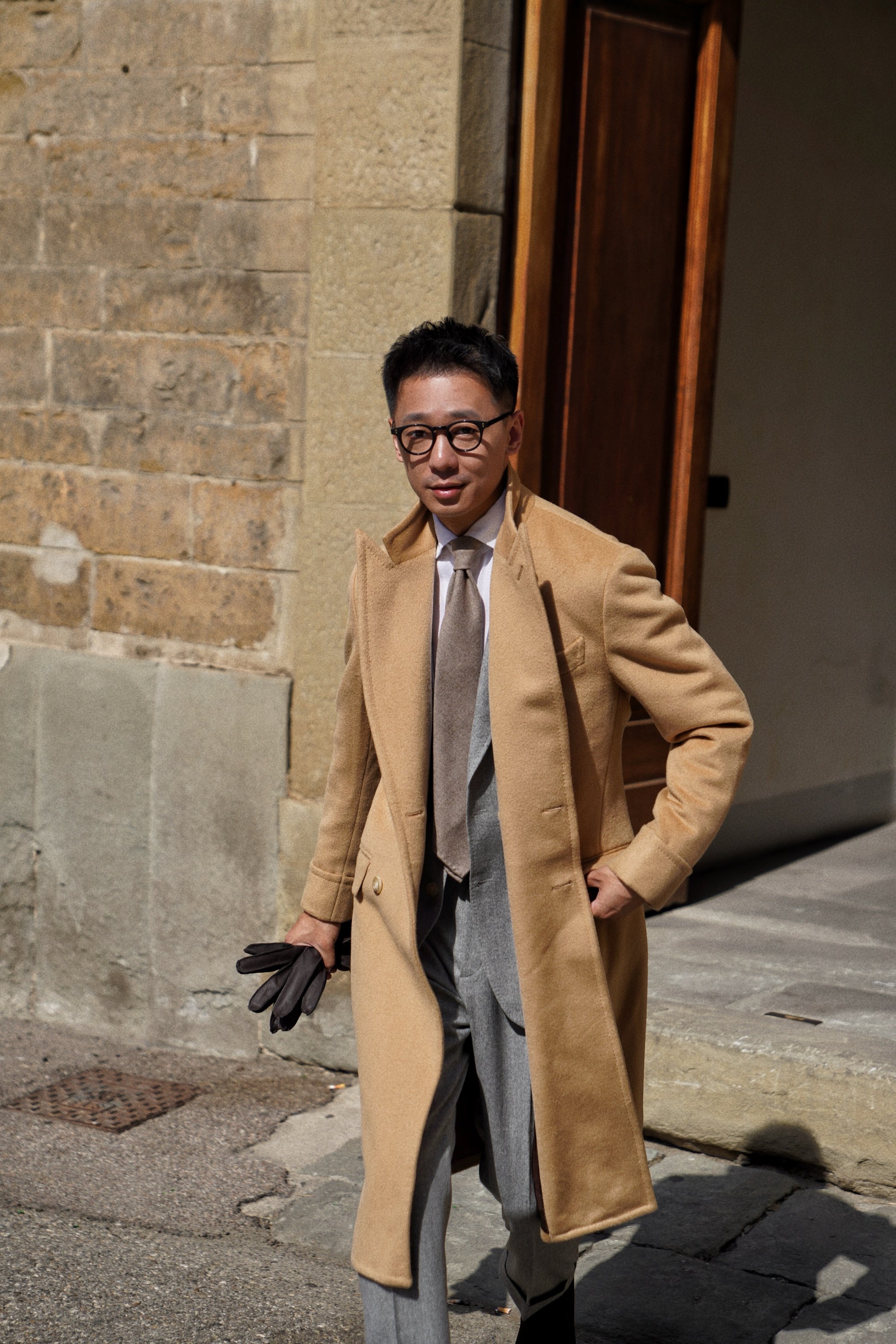 Camel Wool Chesterfield Coat #451