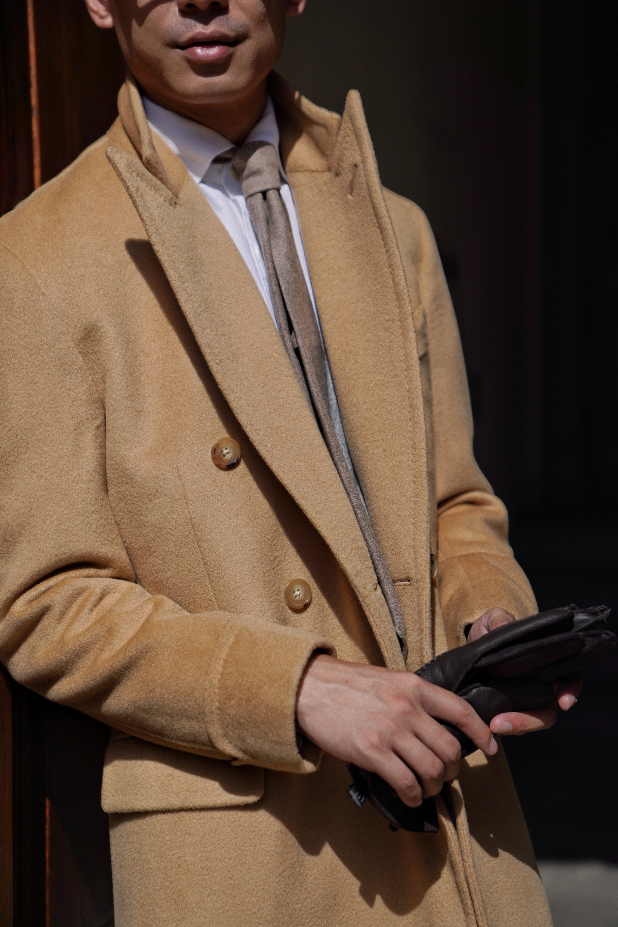 Camel Wool Chesterfield Coat #451