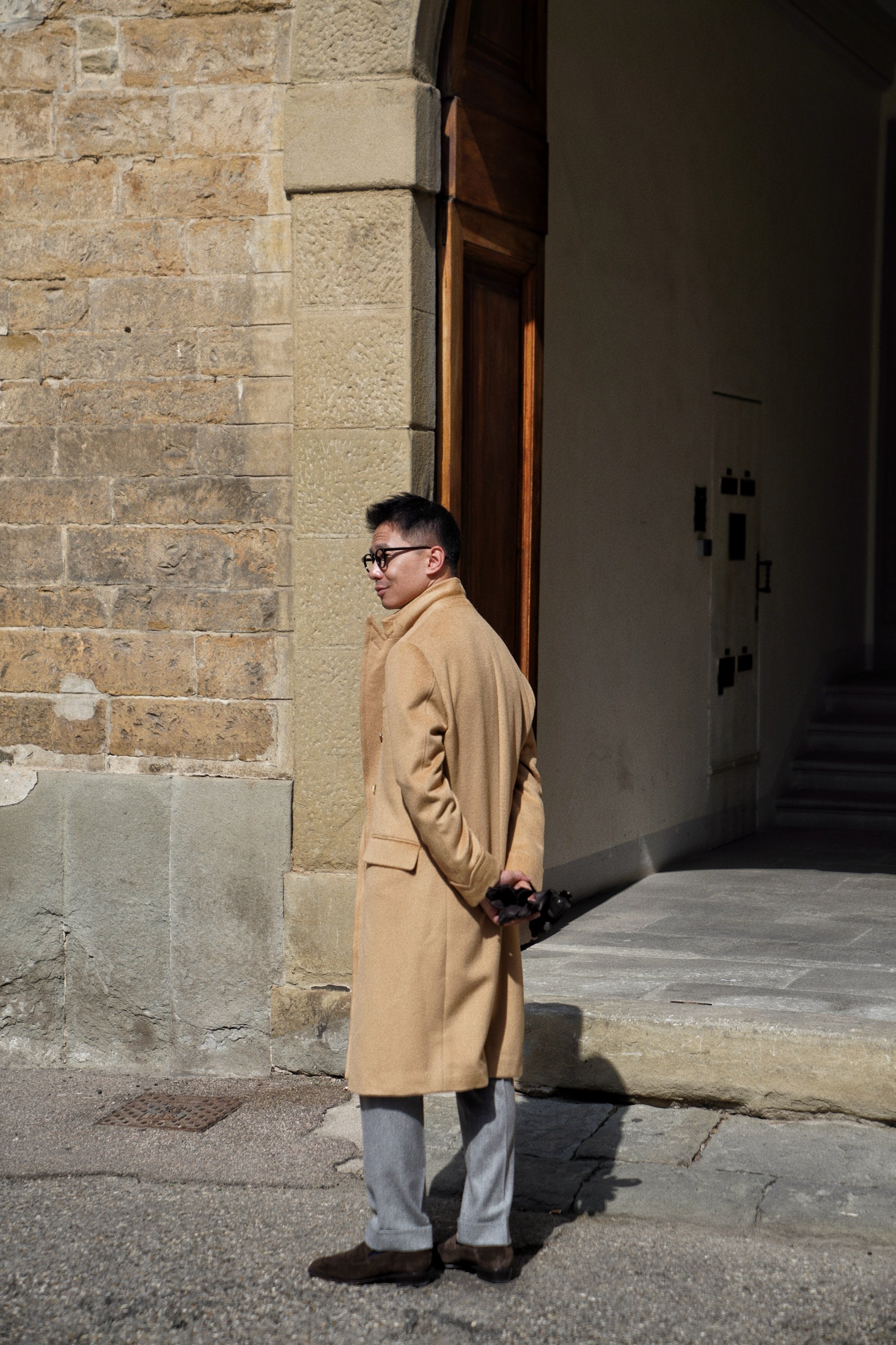 Camel Wool Chesterfield Coat #451