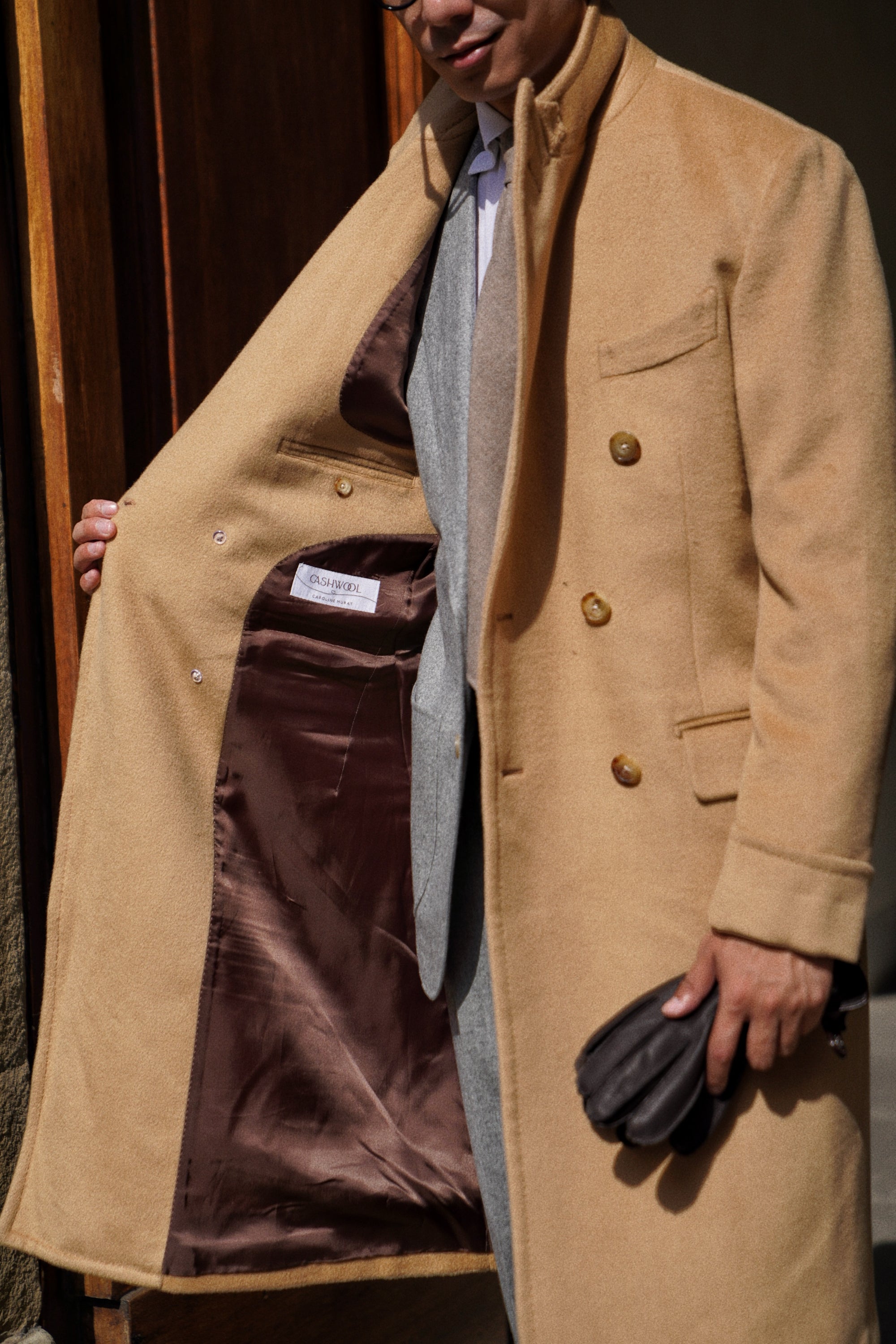 Camel Wool Chesterfield Coat #451