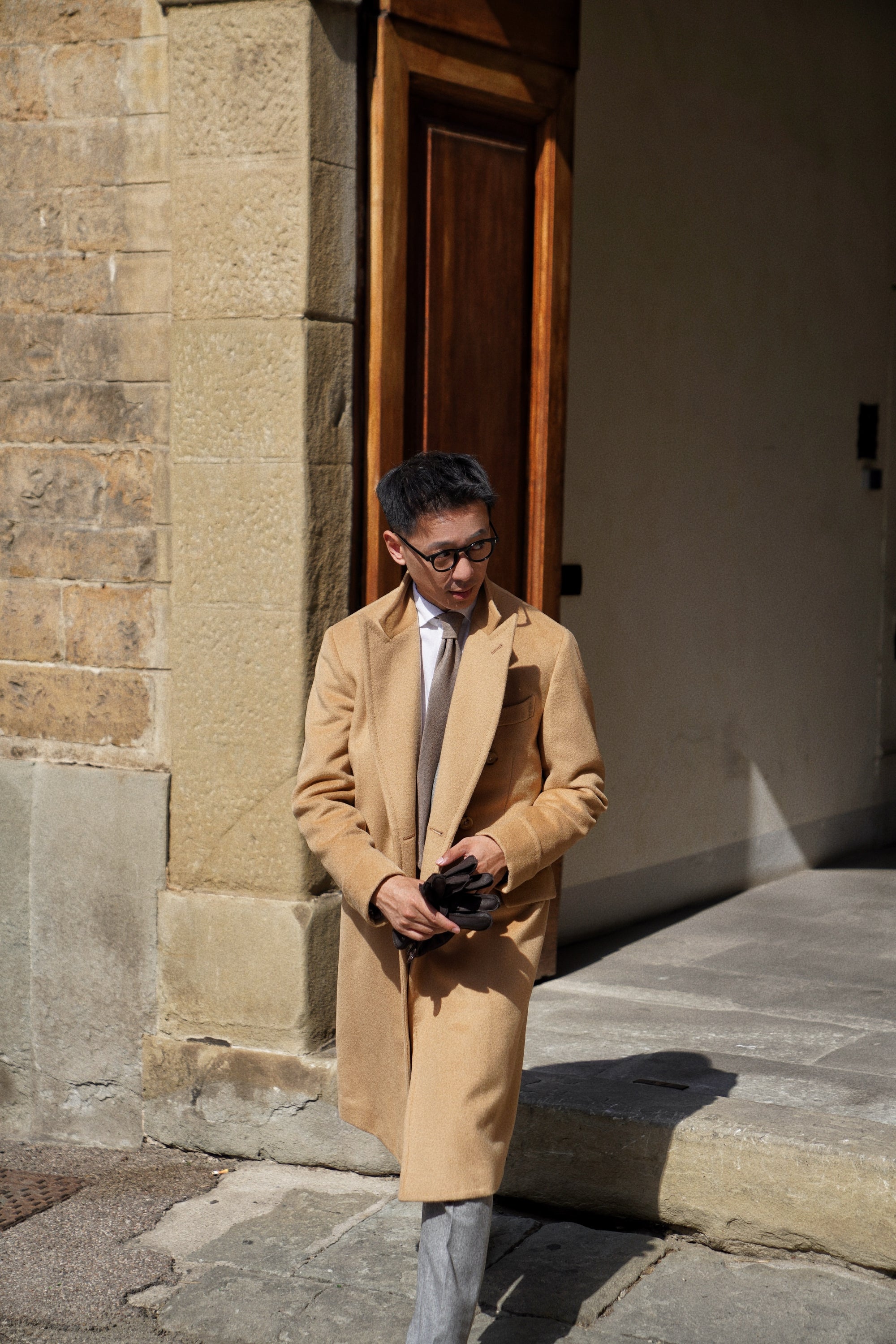 Camel Wool Chesterfield Coat #451