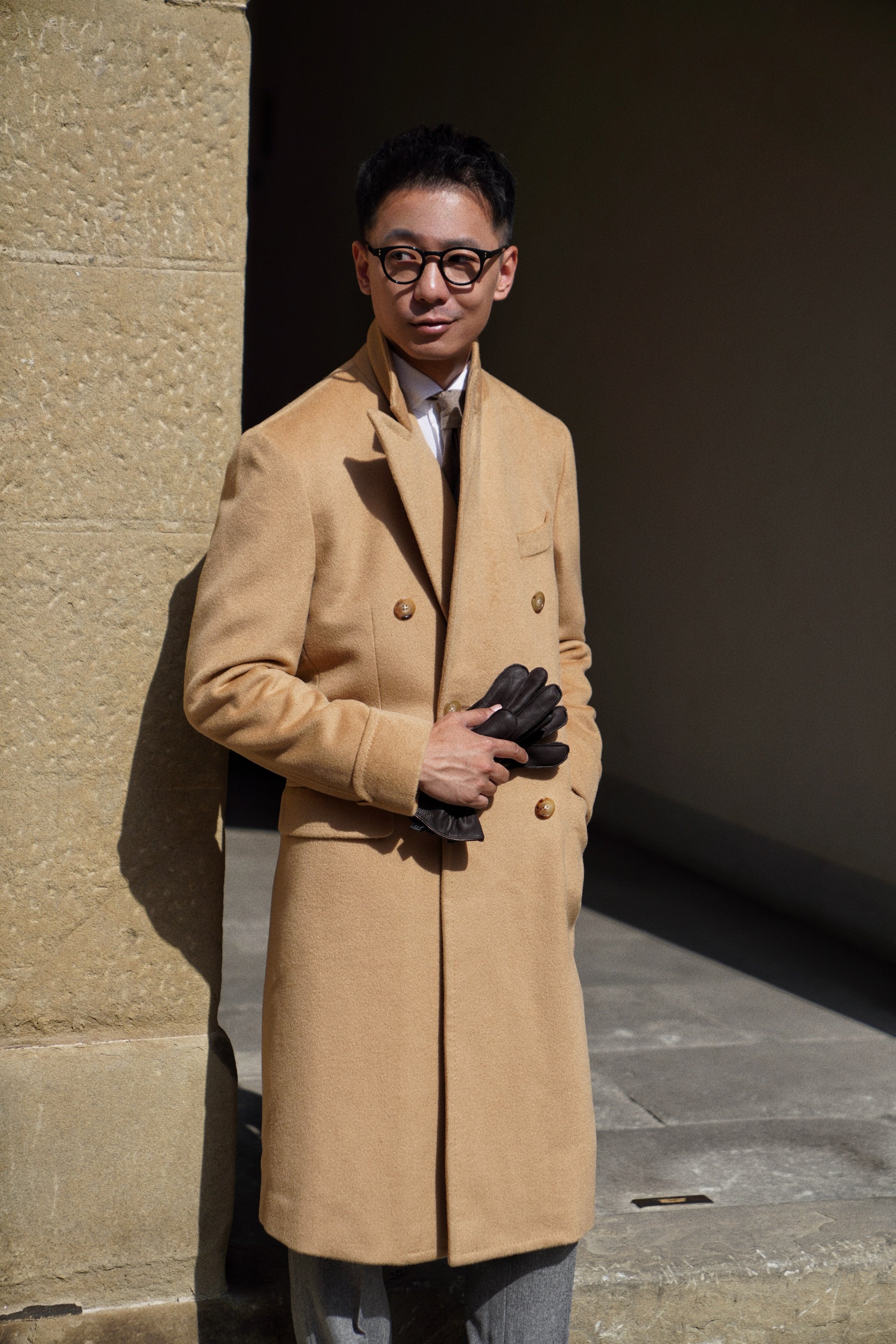 Camel Wool Chesterfield Coat #451