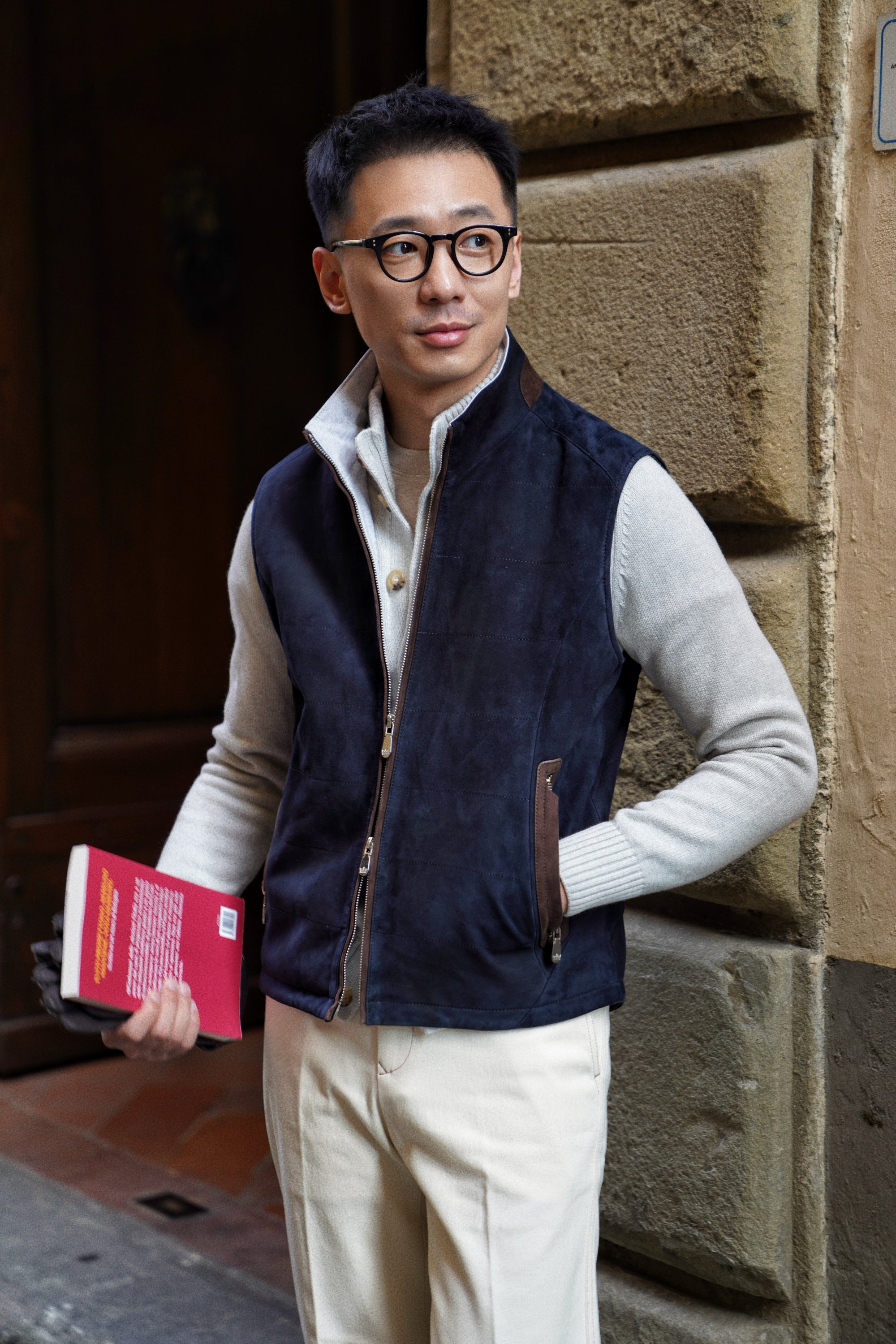 Chalk Knitted Cotton Wool A1 Jacket