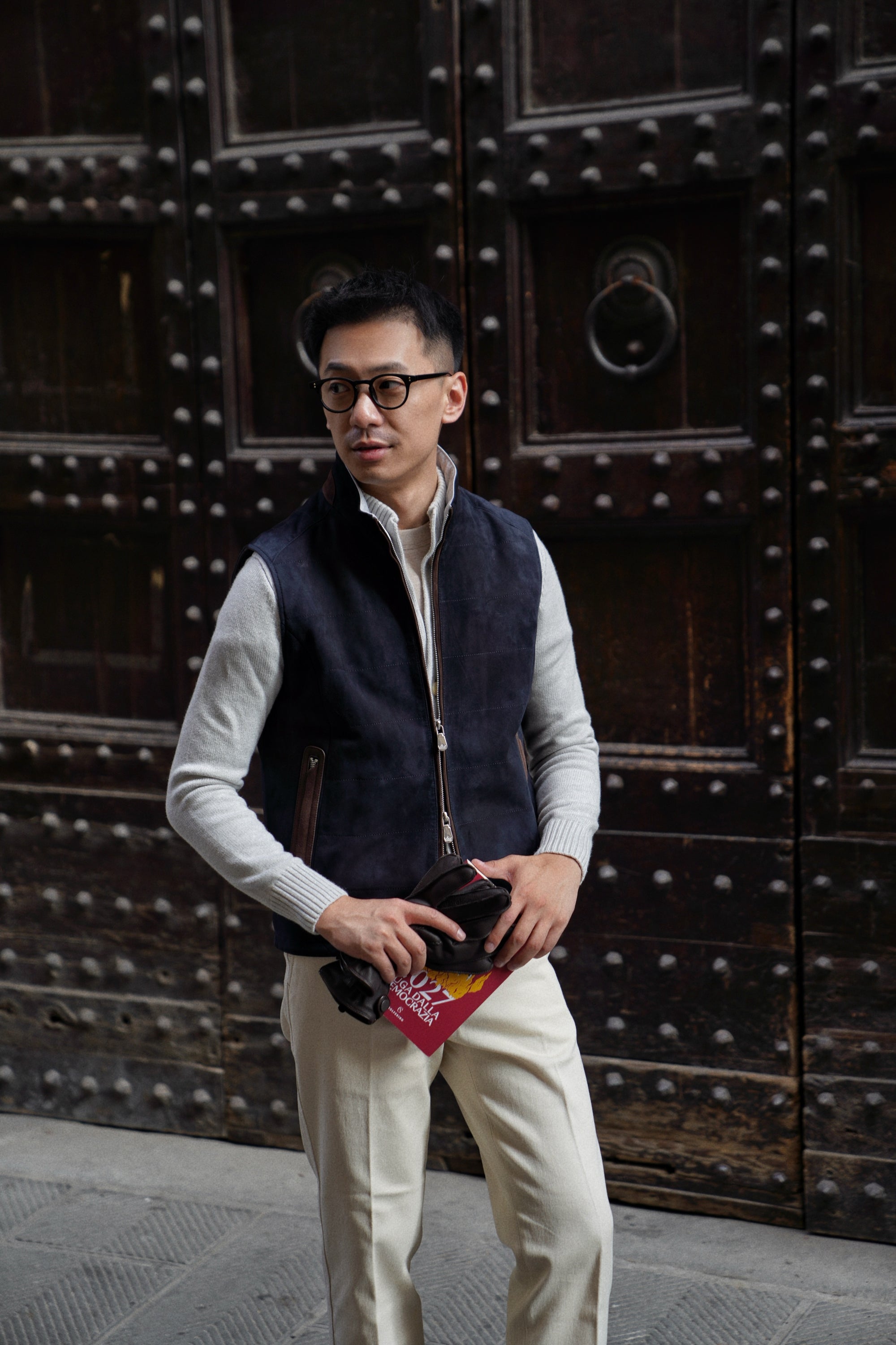 Chalk Knitted Cotton Wool A1 Jacket