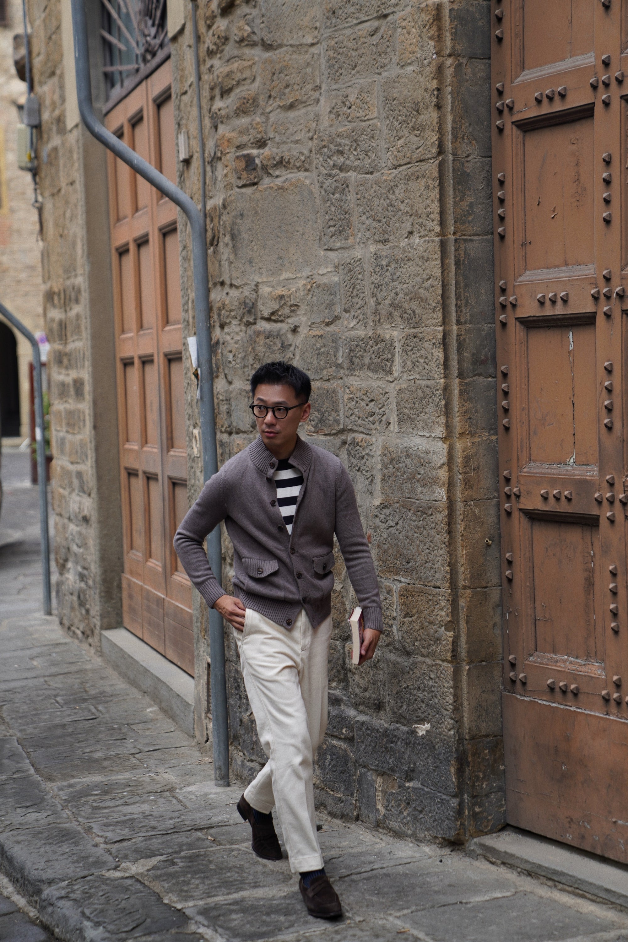Taupe Knitted A1 Jacket