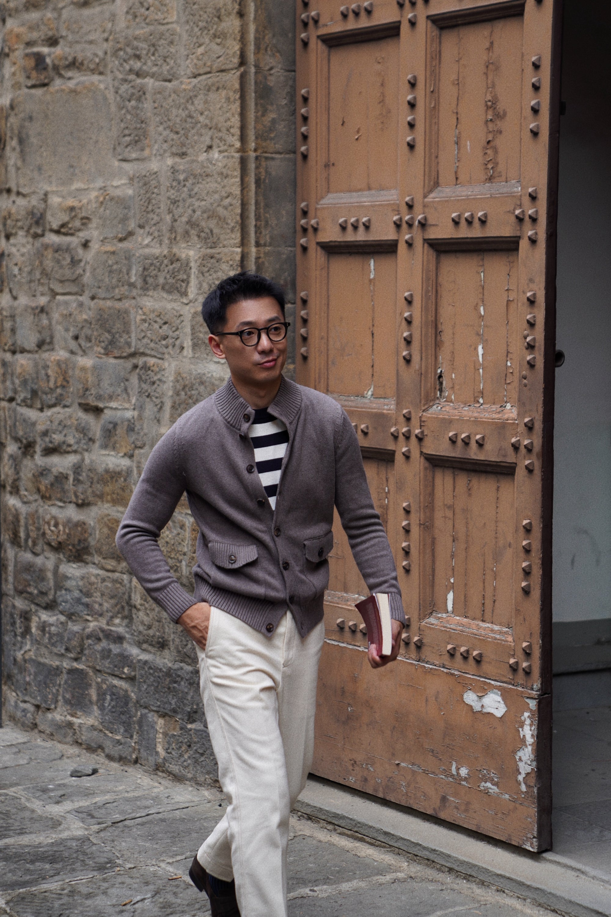 Taupe Knitted A1 Jacket
