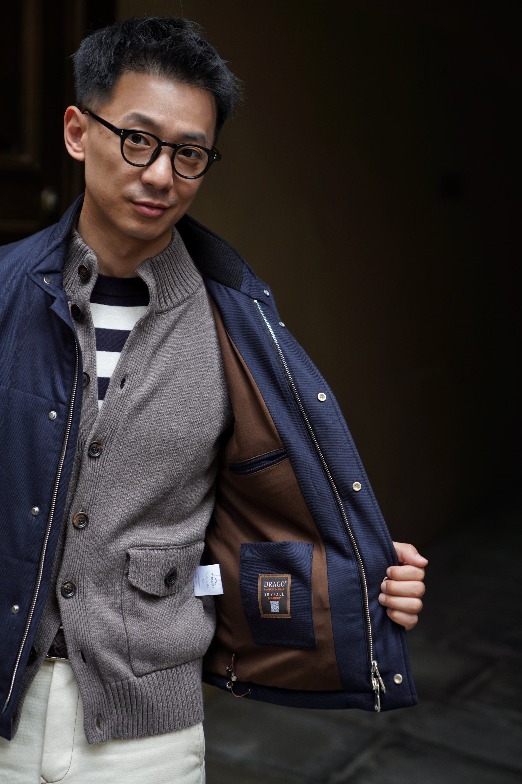 Taupe Knitted A1 Jacket