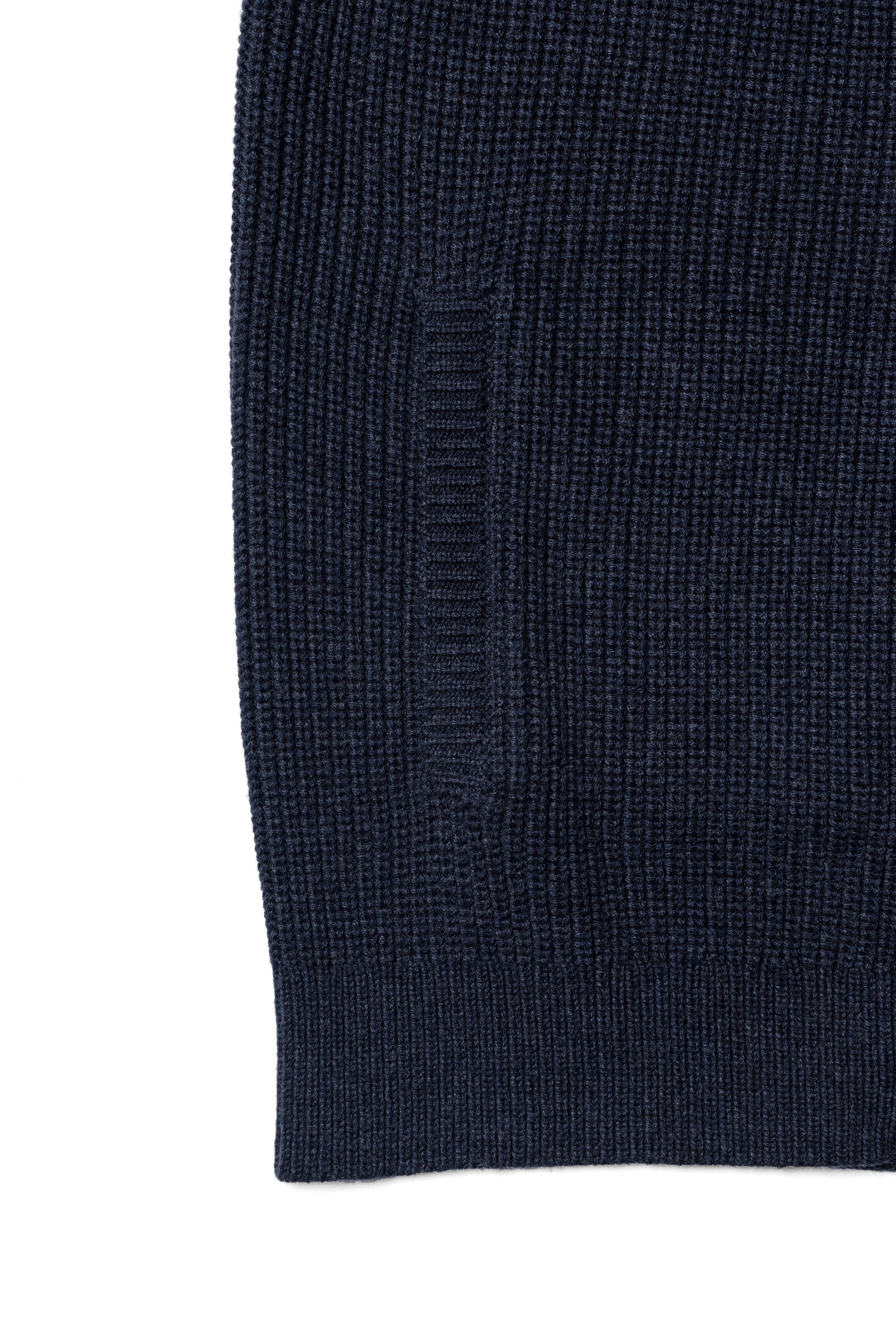 Navy Knitted Zip Cardigan
