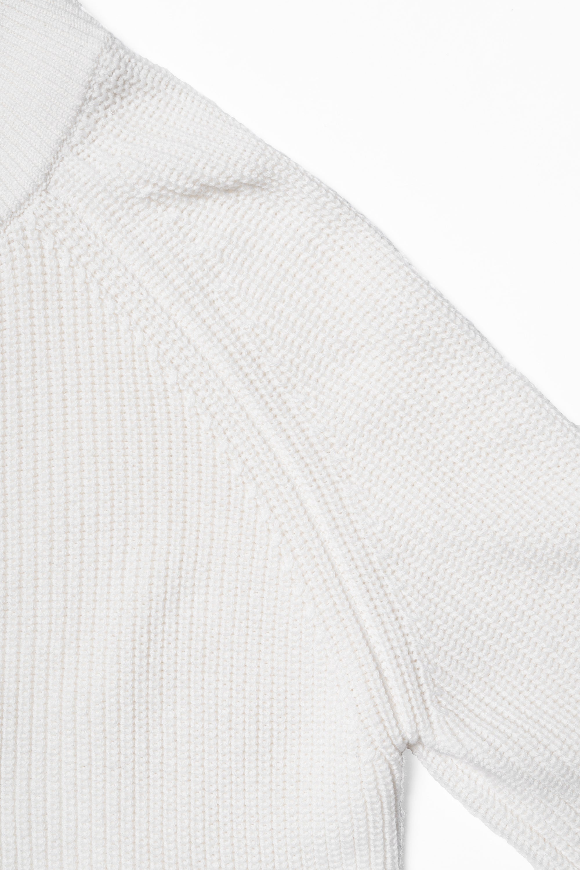 White Knitted Zip Cardigan