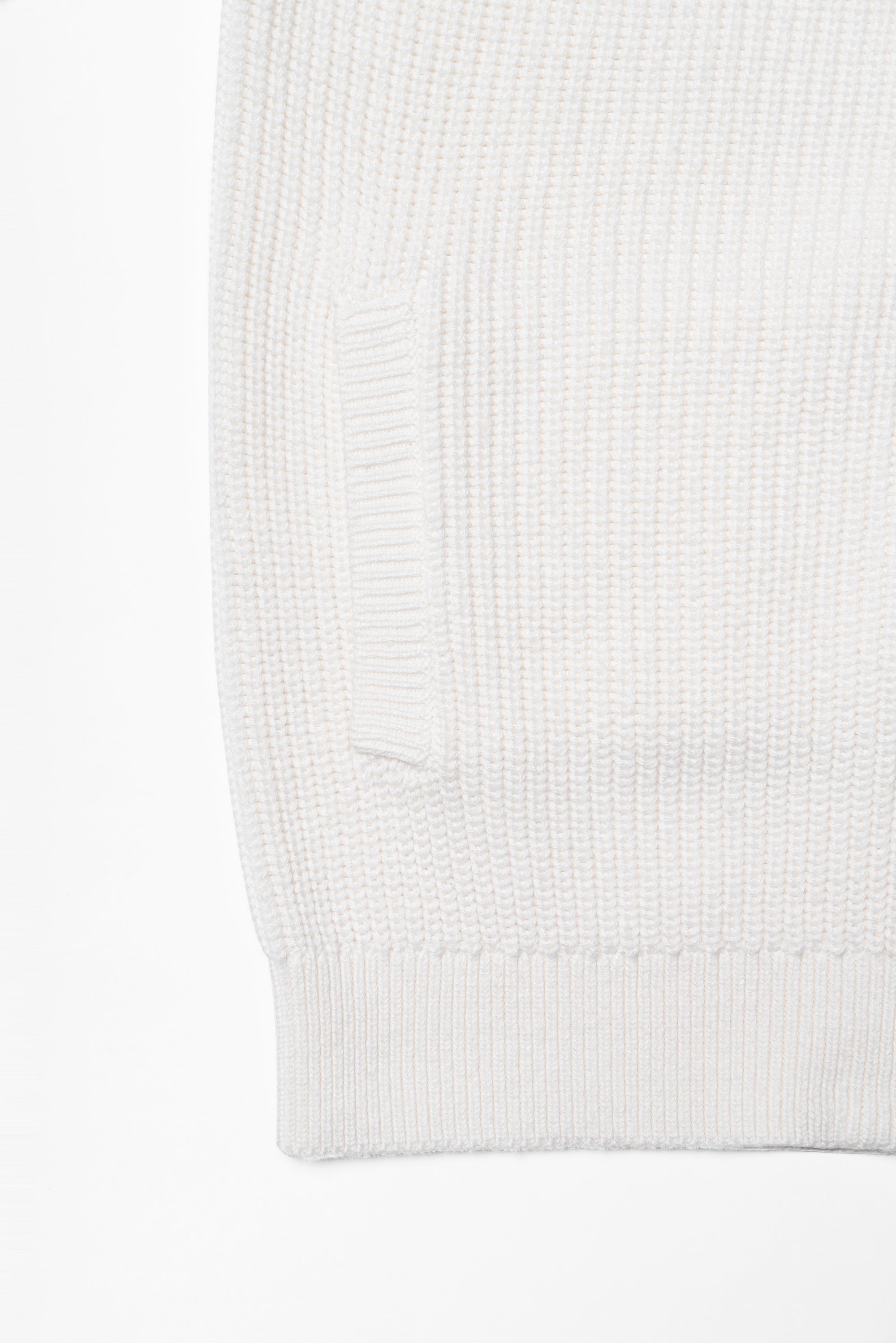 White Knitted Zip Cardigan