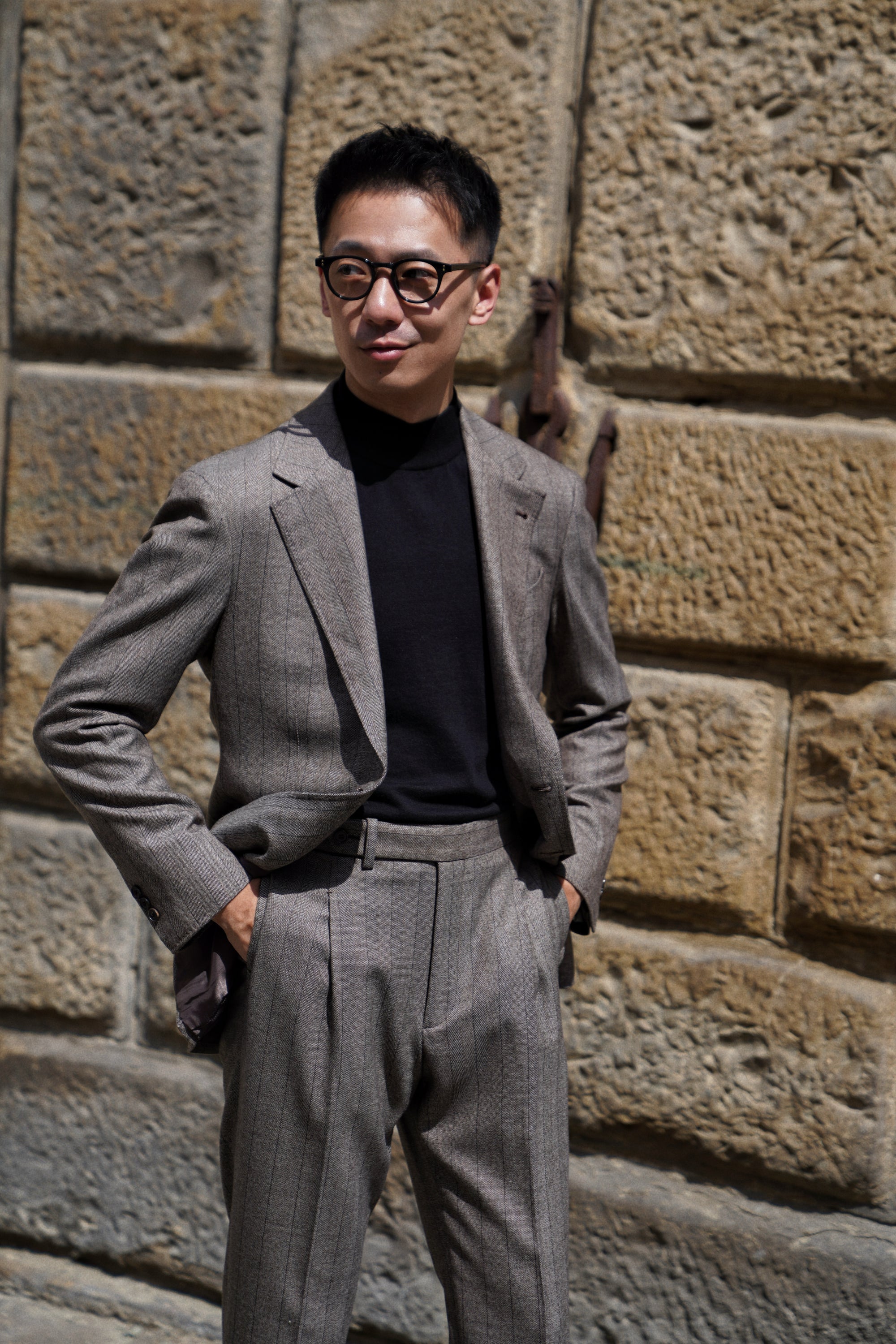 MTO Brown Herringbone Flannel Suit #372