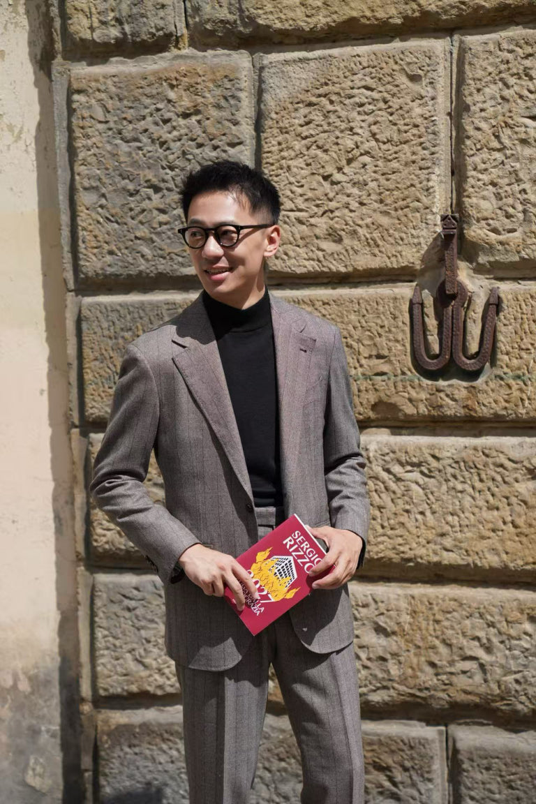 MTO Brown Herringbone Flannel Suit #372