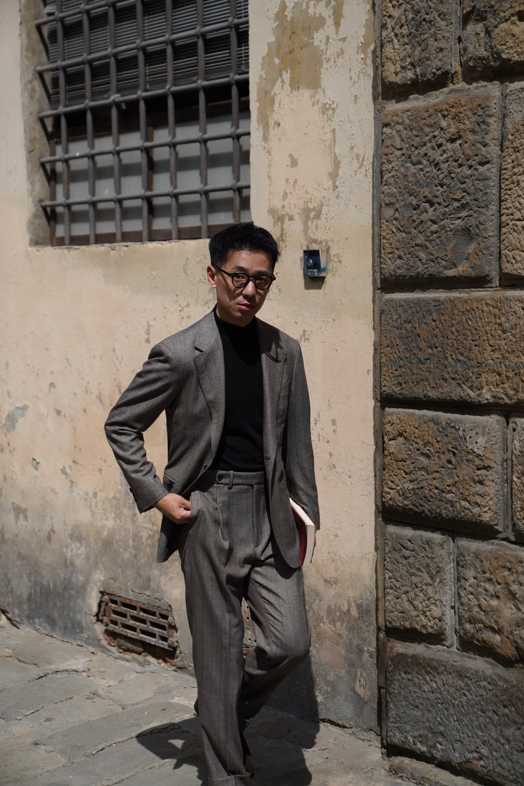 MTO Brown Herringbone Flannel Suit #372