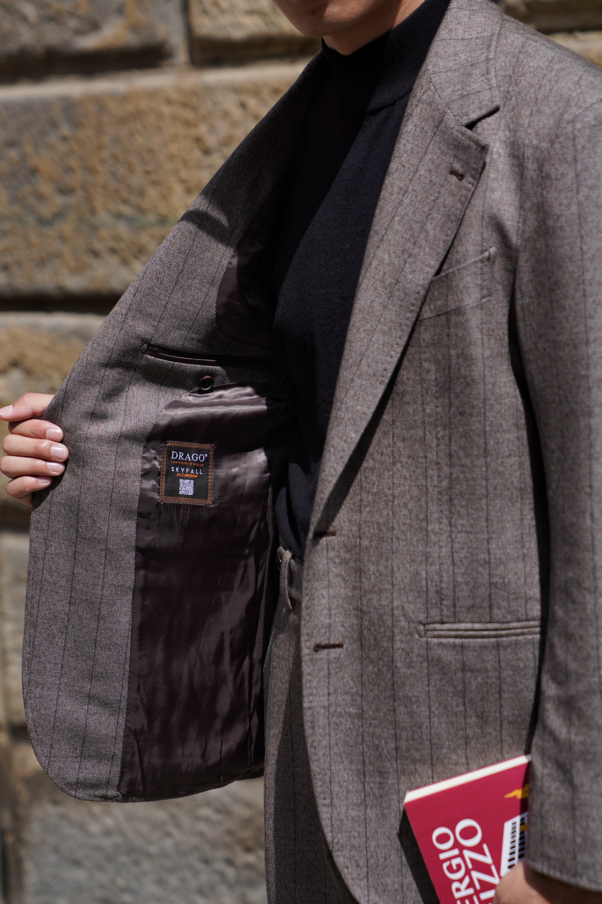 MTO Brown Herringbone Flannel Suit #372