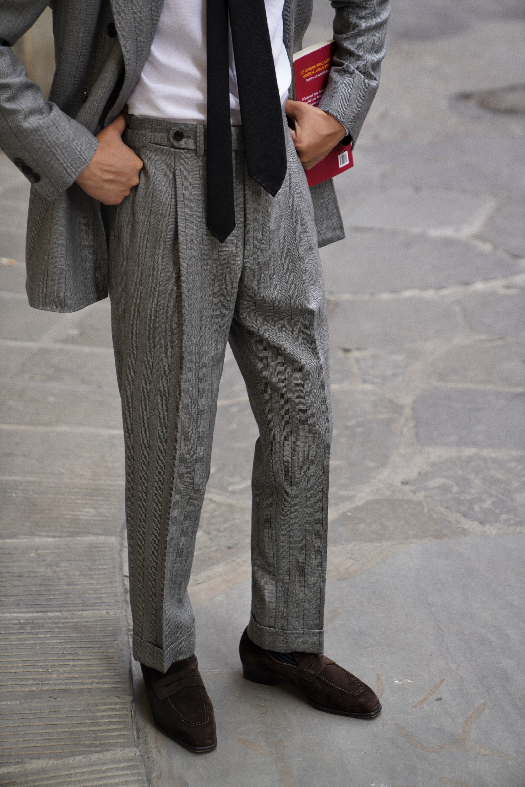 MTO Grey Herringbone Flannel Suit #370