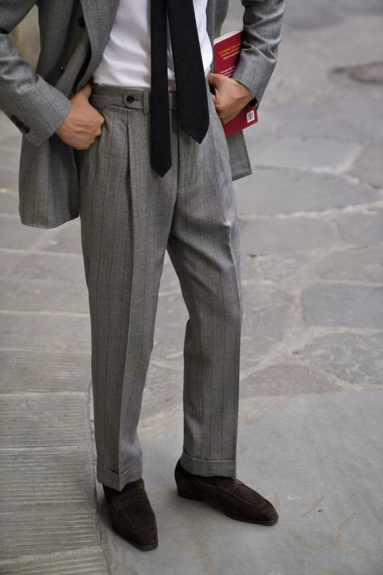 MTO Grey Herringbone Flannel Suit #370