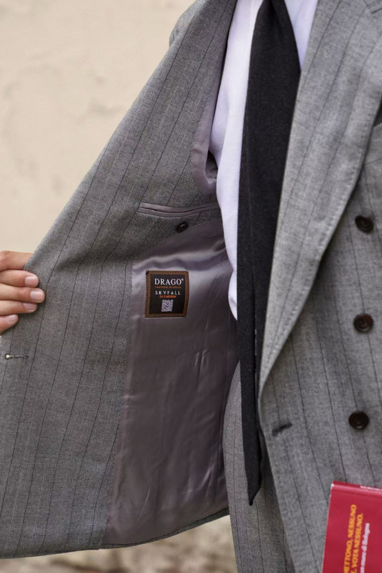 MTO Grey Herringbone Flannel Suit #370