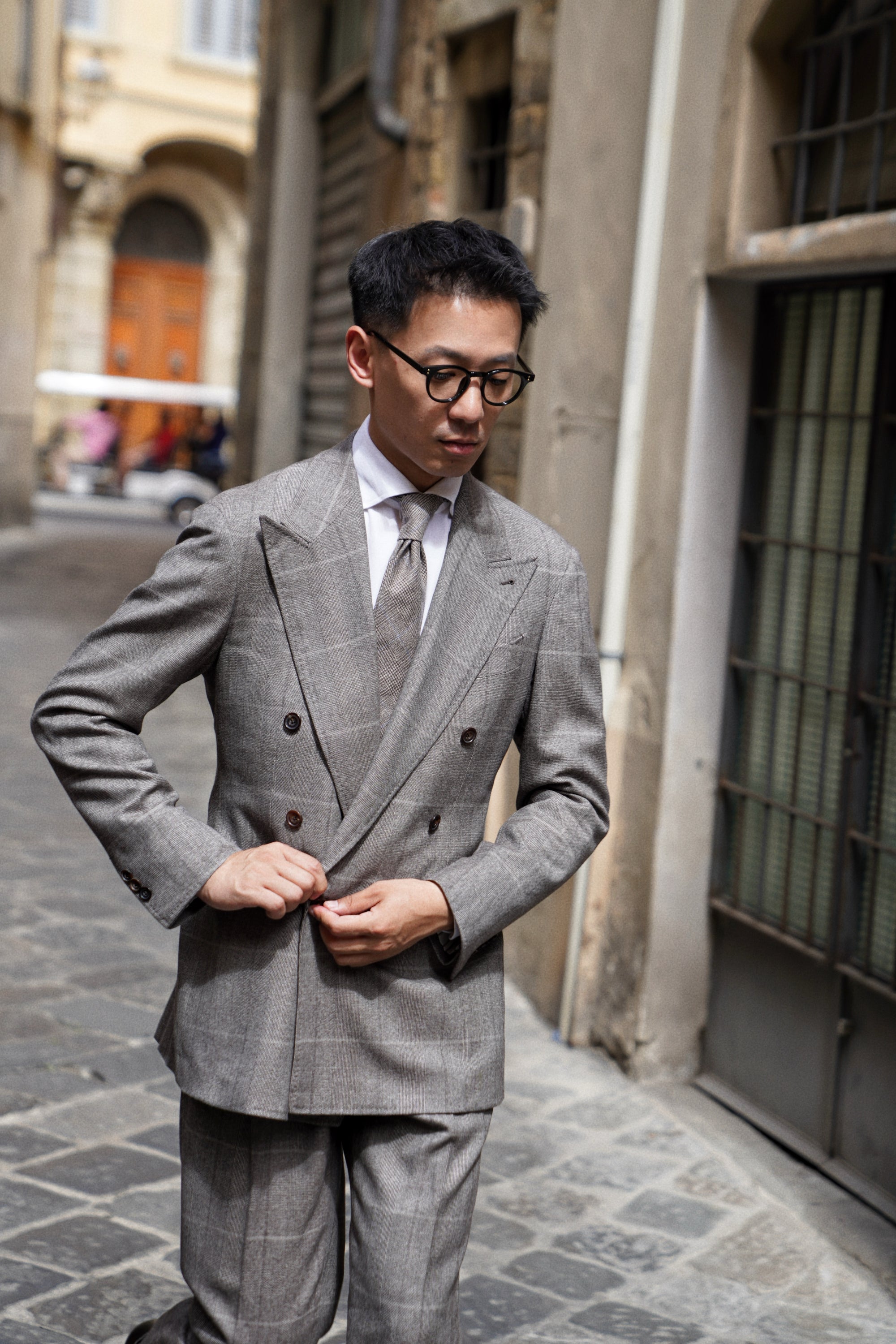 MTO Brown Glen Check Flannel Suit #373