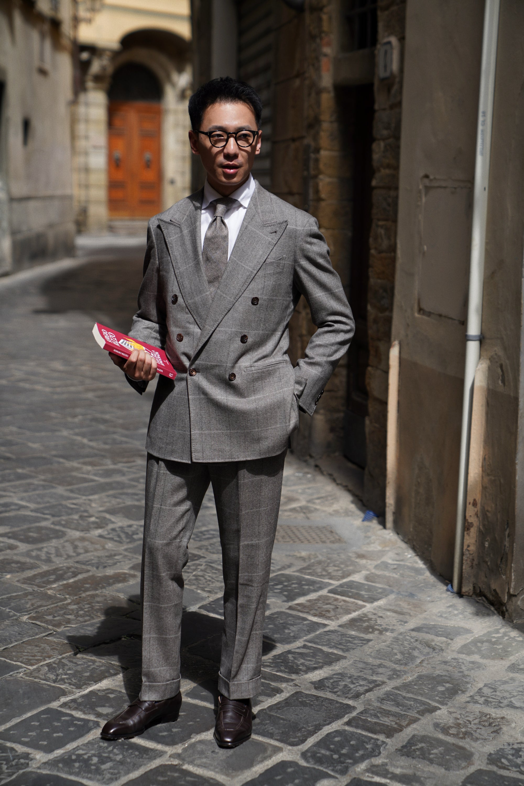 MTO Brown Glen Check Flannel Suit #373