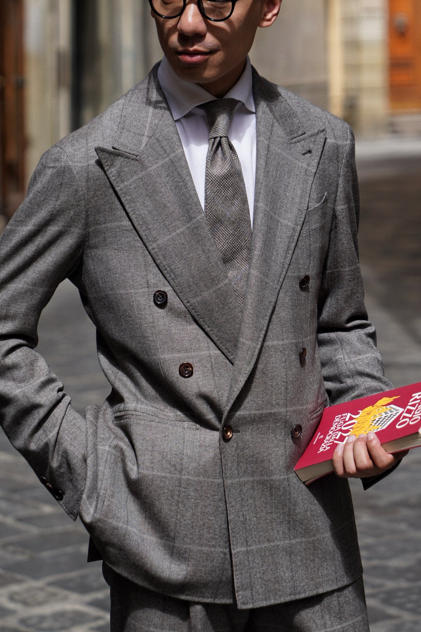 MTO Brown Glen Check Flannel Suit #373