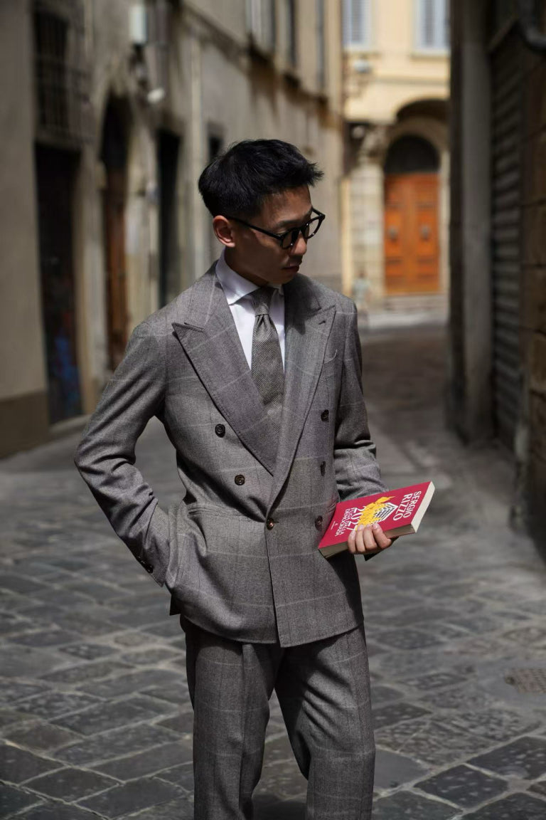 MTO Brown Glen Check Flannel Suit #373