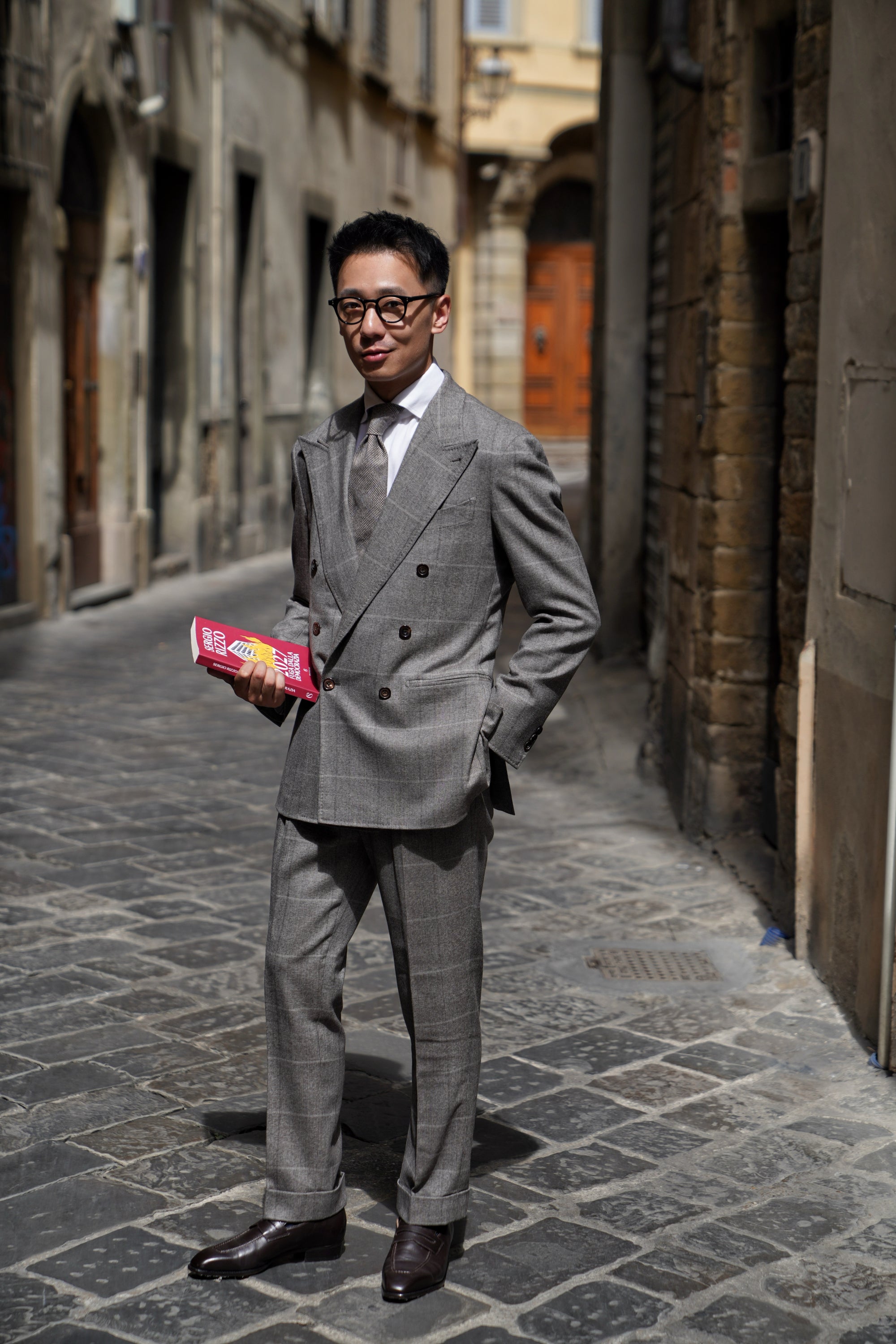 MTO Brown Glen Check Flannel Suit #373