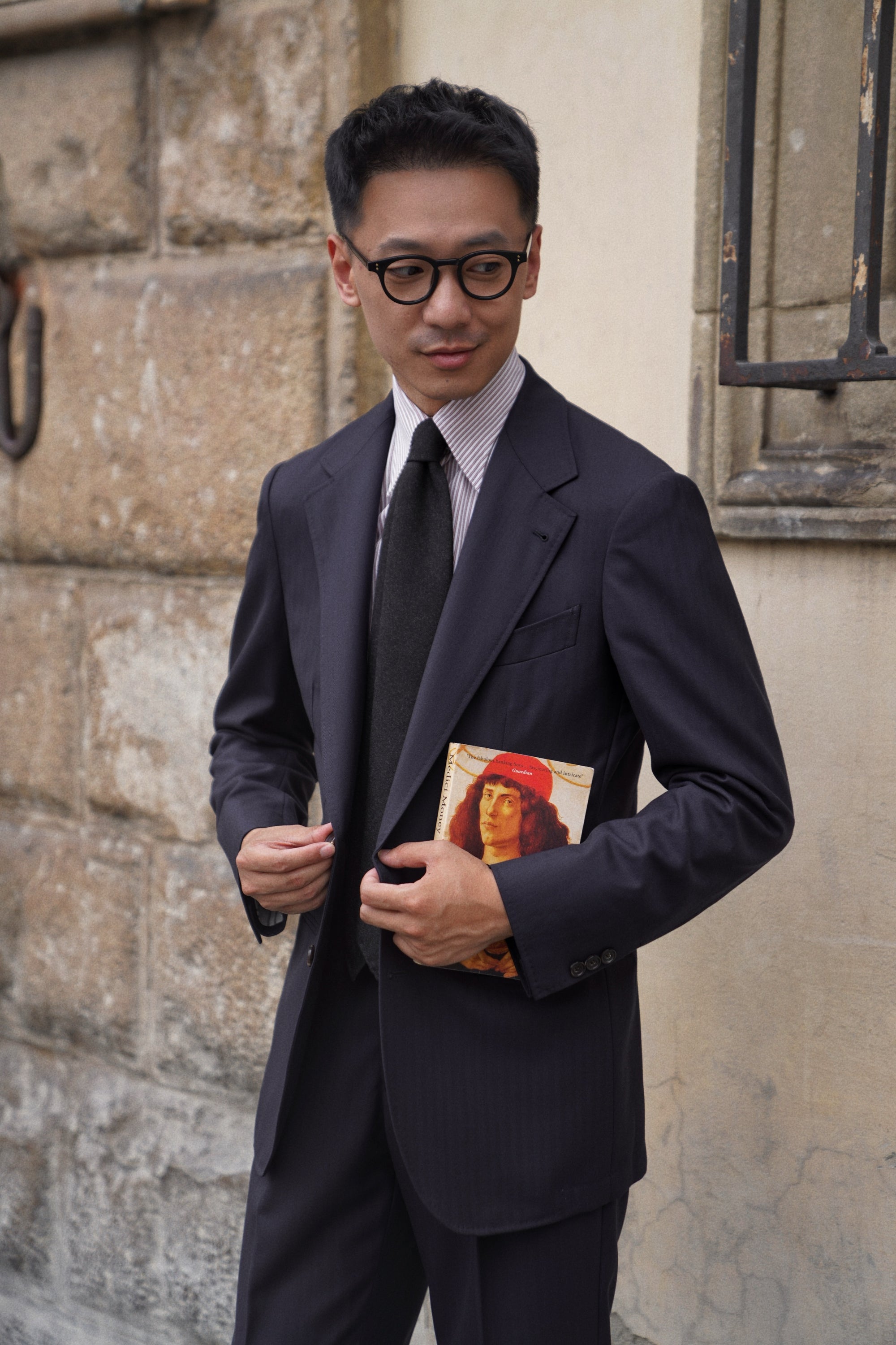 MTO Navy Herringbone Suit #418