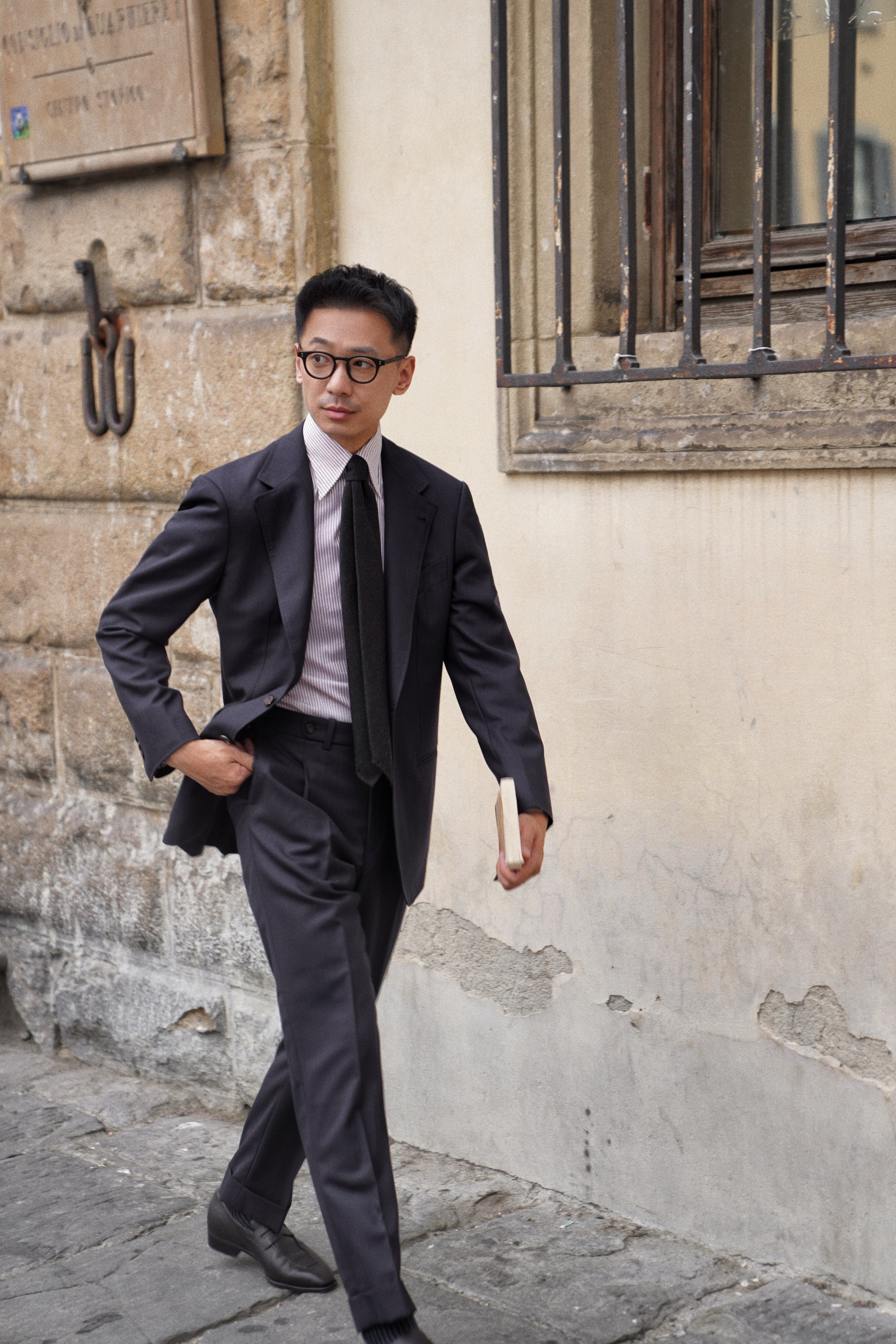 MTO Navy Herringbone Suit #418