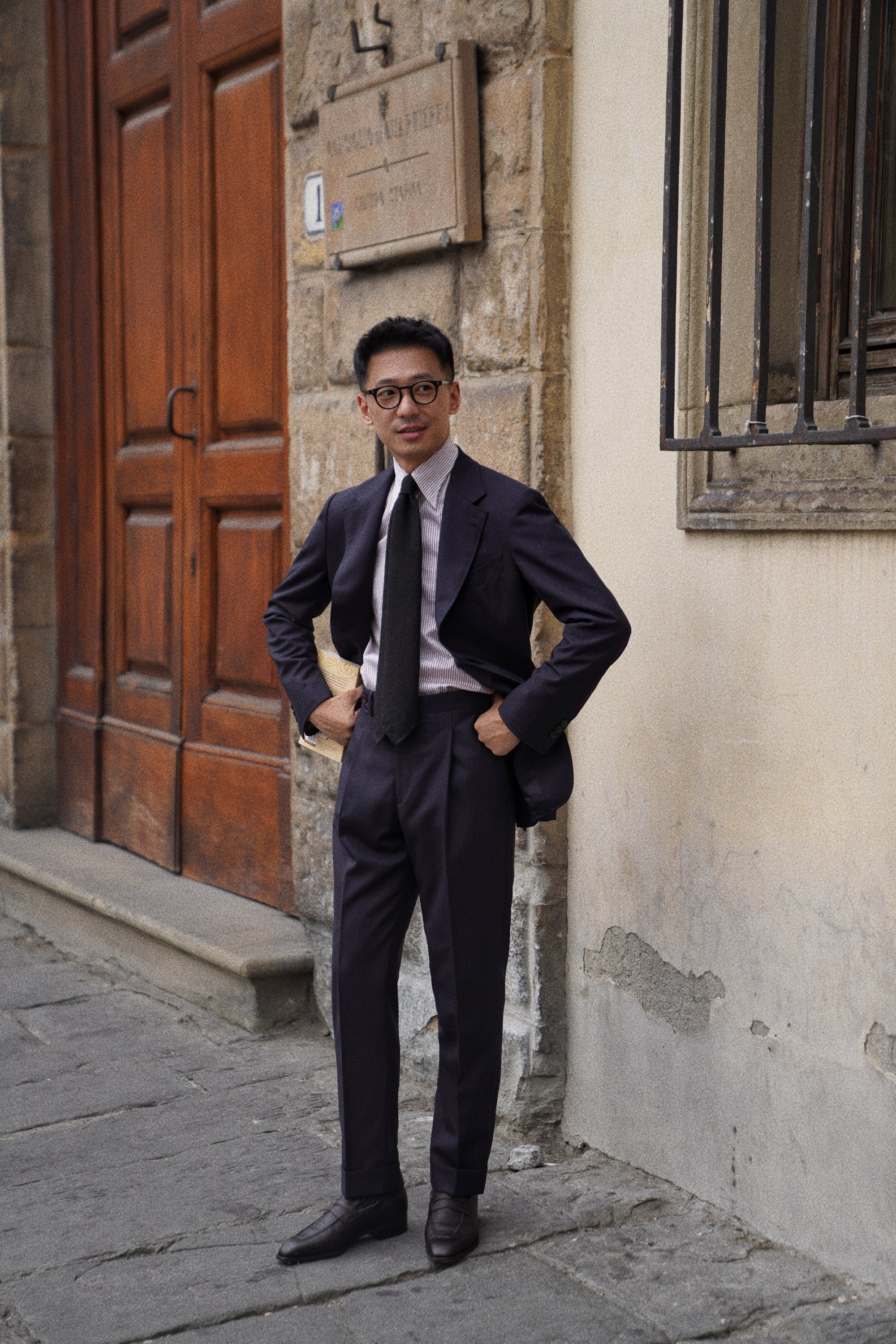 MTO Navy Herringbone Suit #418