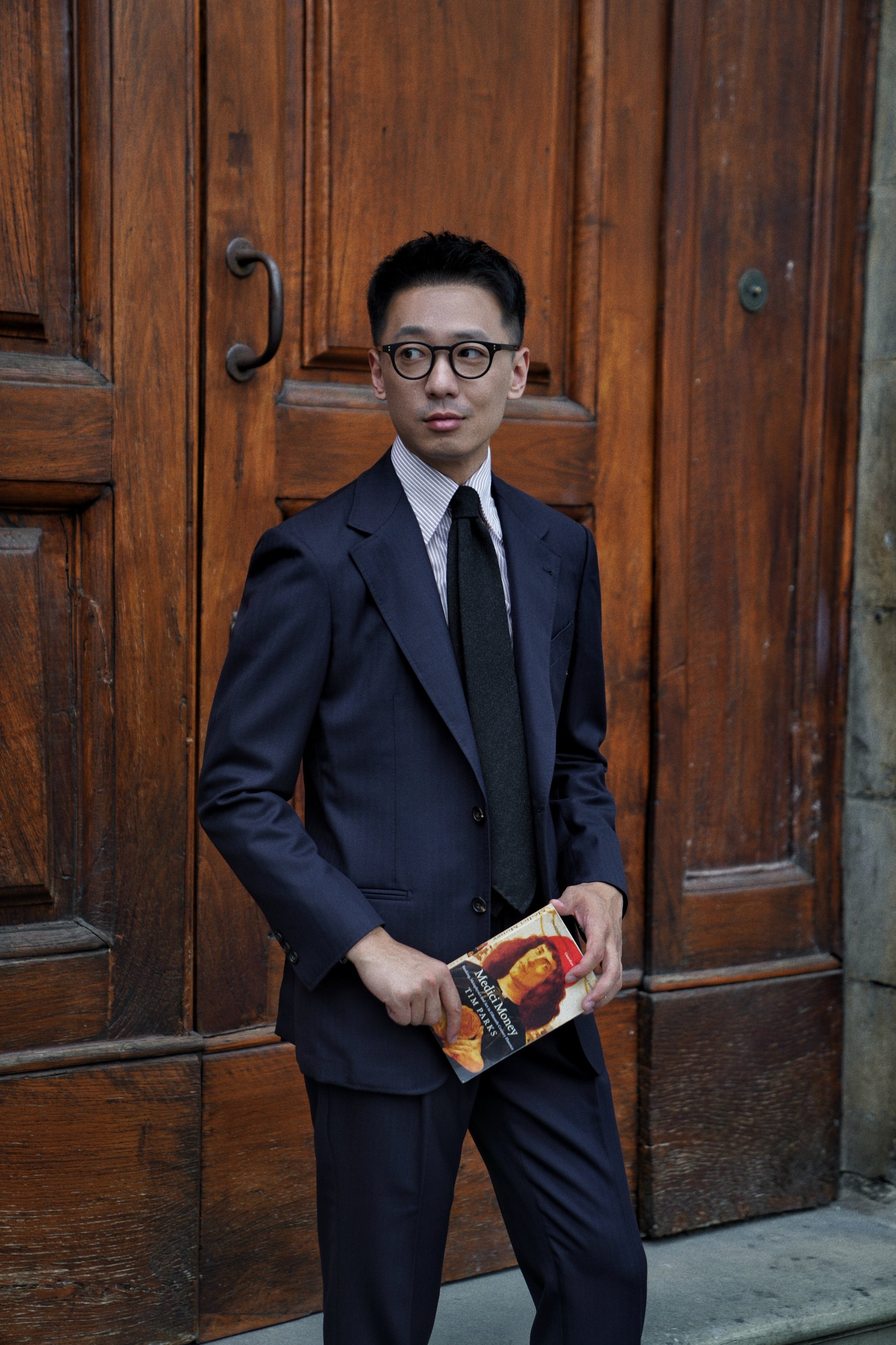 MTO Navy Herringbone Suit #418