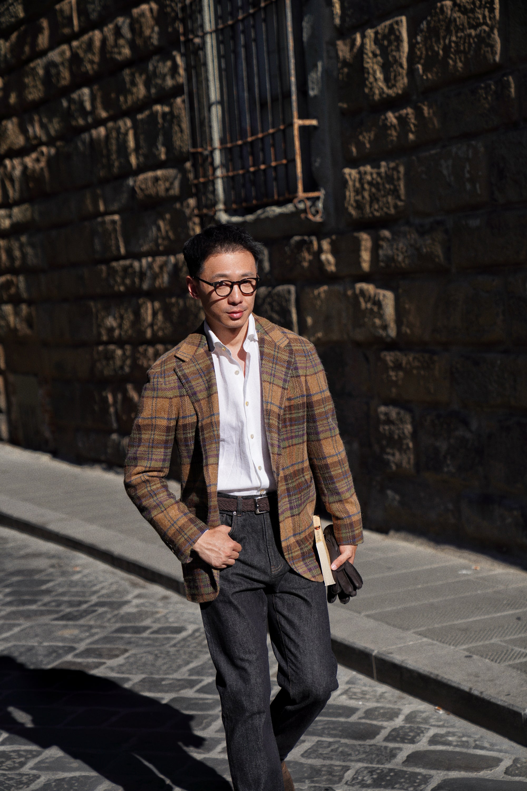 MTO Dark Camel Plaid Tweed Jacket #637