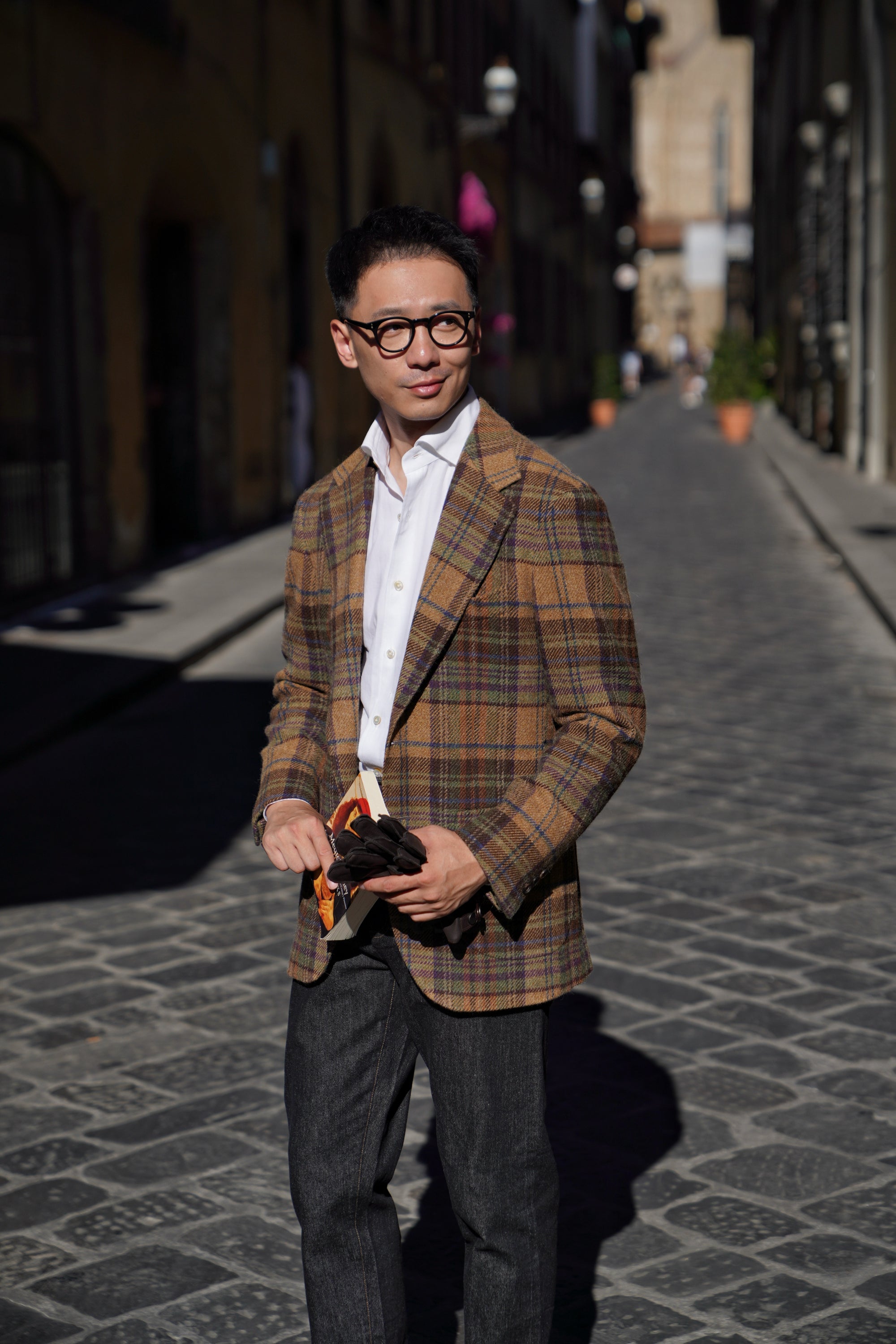 MTO Dark Camel Plaid Tweed Jacket #637